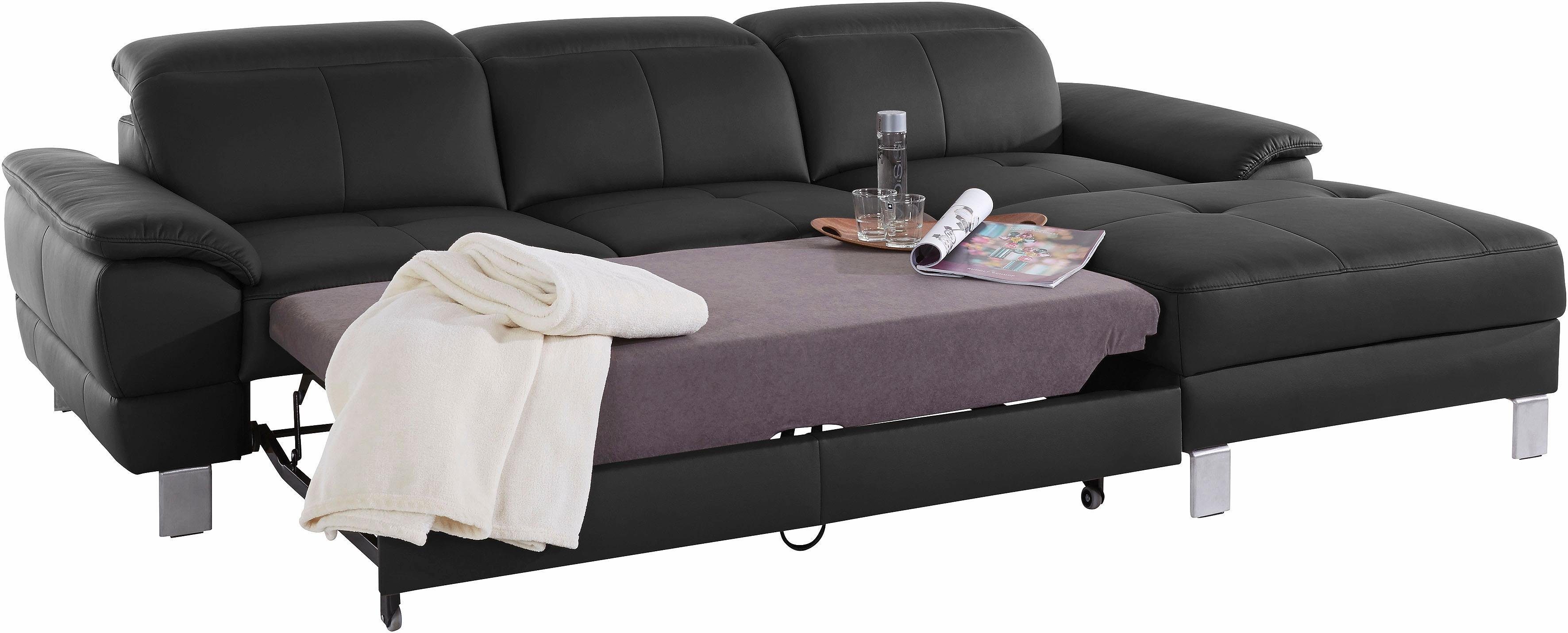exxpo - sofa fashion Hoekbank Mantua 2, incl. hoofd- of rugverstelling, comfortabel, L-vorm optioneel met bedfunctie en bedlade, geweldige afwerkingsdetails