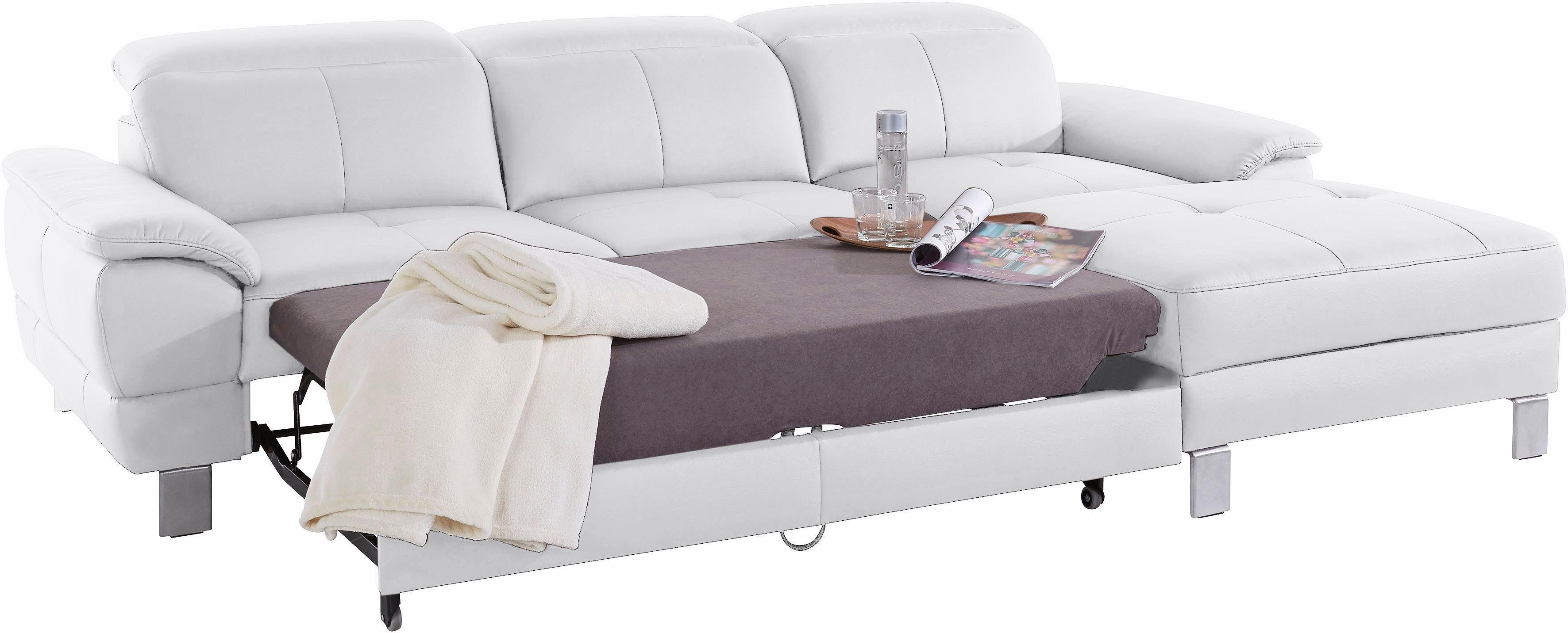 exxpo - sofa fashion Hoekbank Mantua 2, incl. hoofd- of rugverstelling, comfortabel, L-vorm optioneel met bedfunctie en bedlade, geweldige afwerkingsdetails