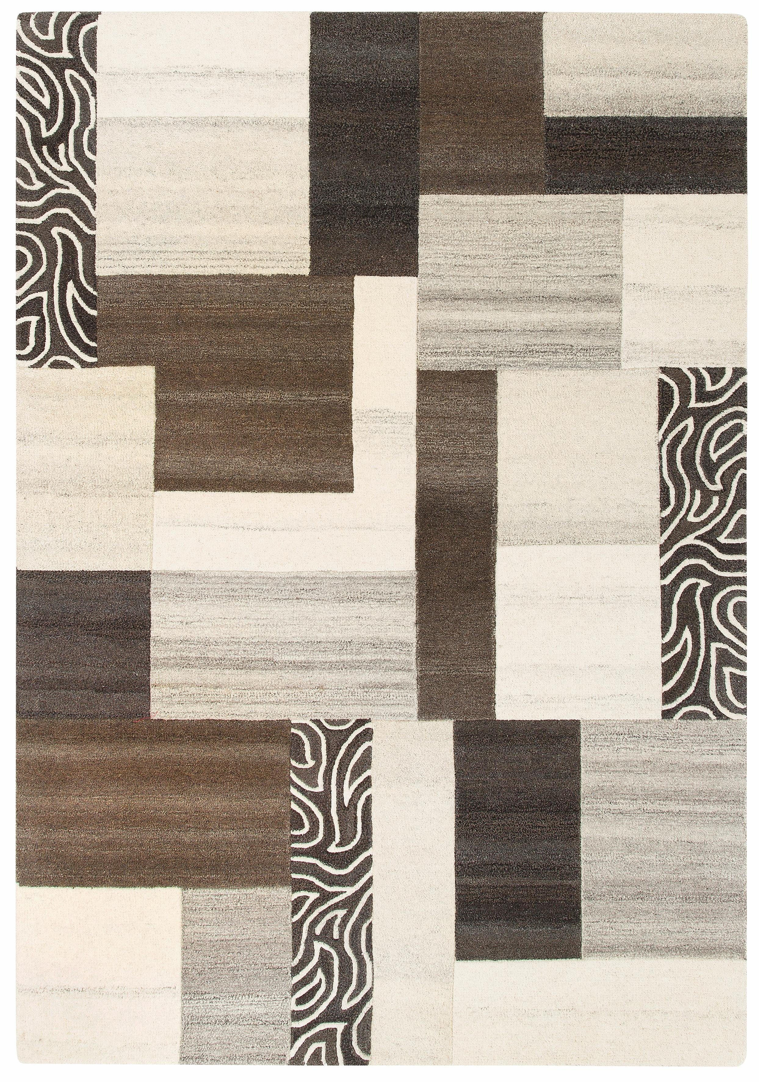 THEKO Wollen kleed Lola, wol, handgemaakt, patchwork ontwerp, handgetufted