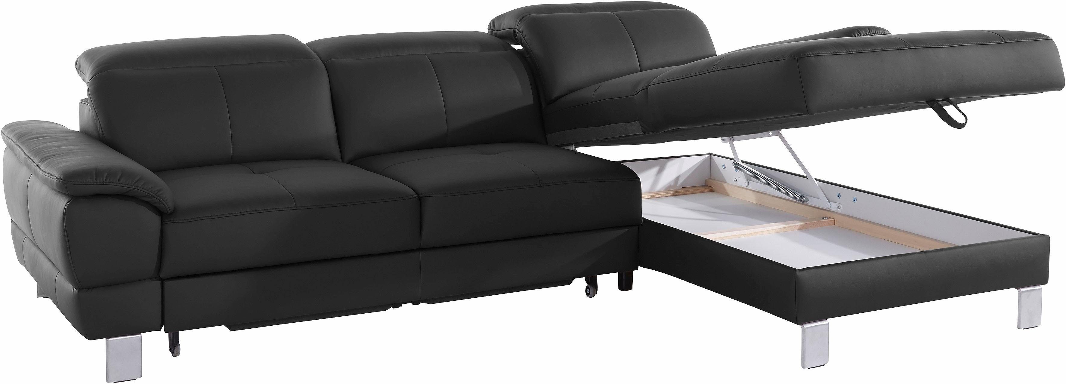 exxpo - sofa fashion Hoekbank Mantua 2, incl. hoofd- of rugverstelling, comfortabel, L-vorm optioneel met bedfunctie en bedlade, geweldige afwerkingsdetails