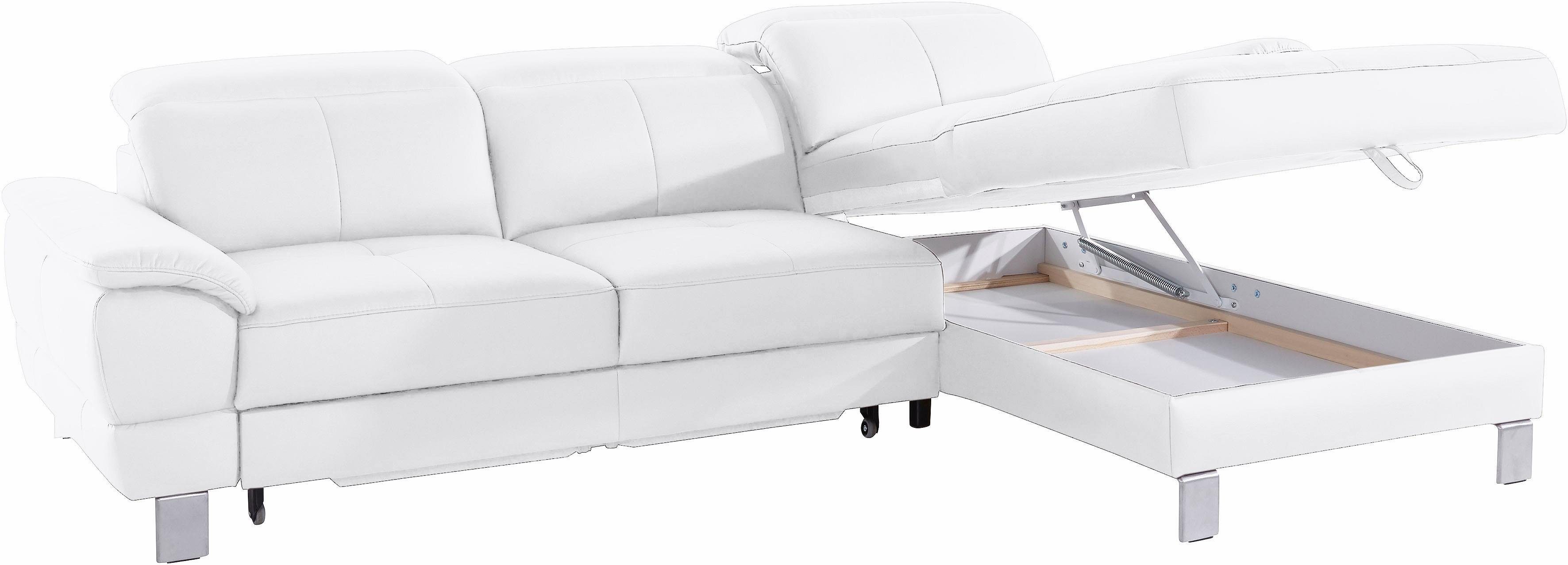 exxpo - sofa fashion Hoekbank Mantua 2, incl. hoofd- of rugverstelling, comfortabel, L-vorm optioneel met bedfunctie en bedlade, geweldige afwerkingsdetails