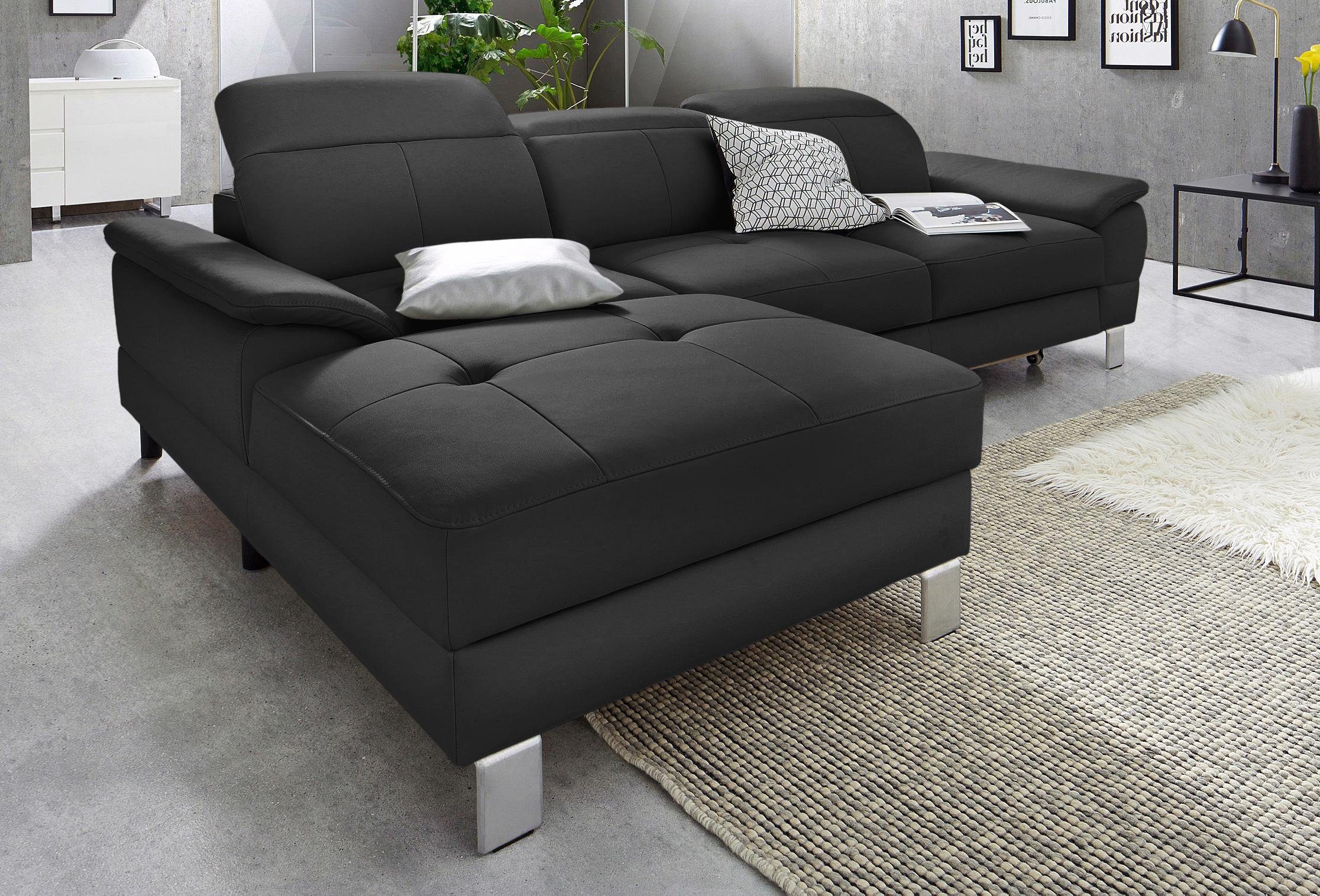 Exxpo - sofa fashion Hoekbank Mantua 2, incl. hoofd- of rugverstelling, comfortabel, L-vorm optioneel met bedfunctie en bedlade, geweldige afwerkingsdetails