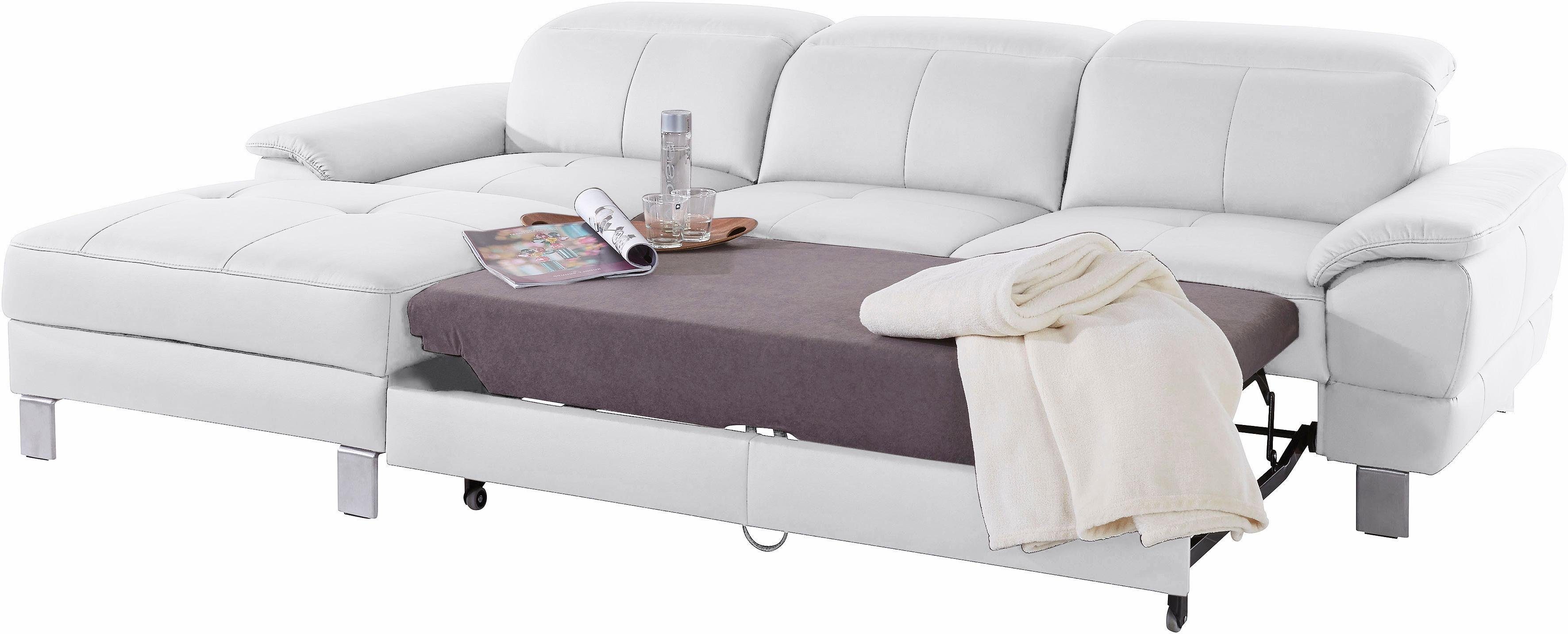 exxpo - sofa fashion Hoekbank Mantua 2, incl. hoofd- of rugverstelling, comfortabel, L-vorm optioneel met bedfunctie en bedlade, geweldige afwerkingsdetails