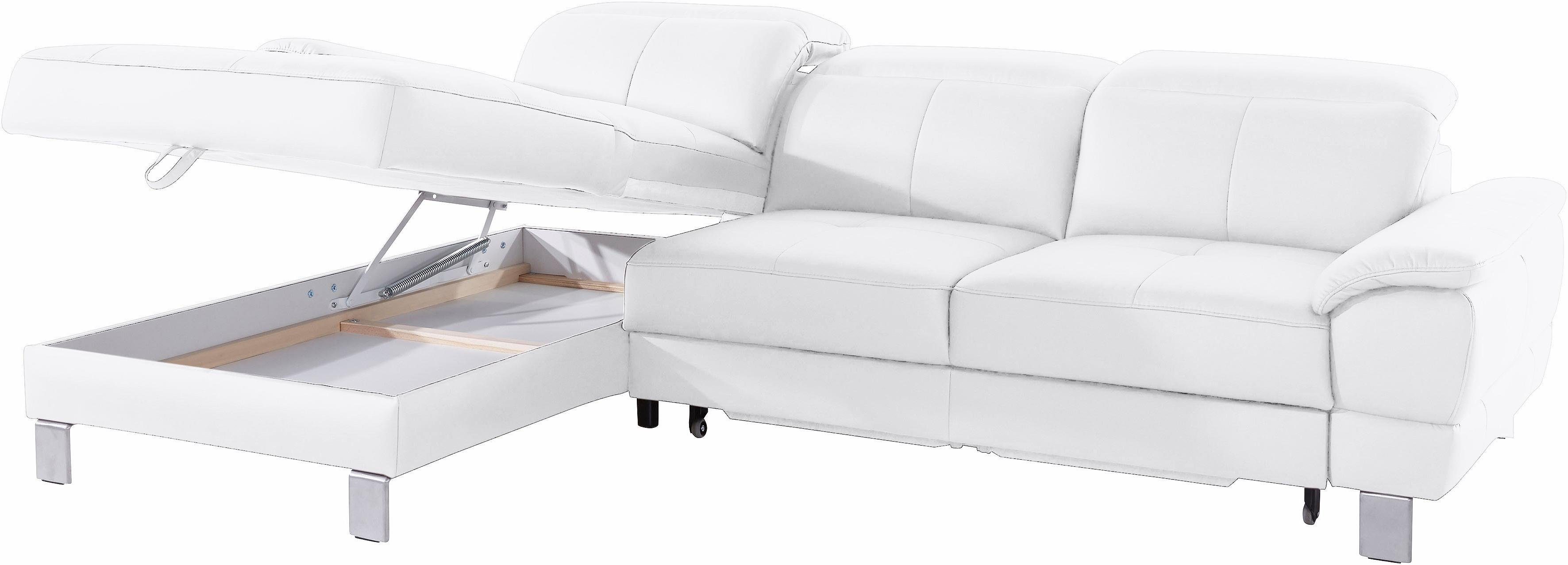 exxpo - sofa fashion Hoekbank Mantua 2, incl. hoofd- of rugverstelling, comfortabel, L-vorm optioneel met bedfunctie en bedlade, geweldige afwerkingsdetails