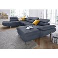 exxpo - sofa fashion zithoek optioneel met bedfunctie blauw