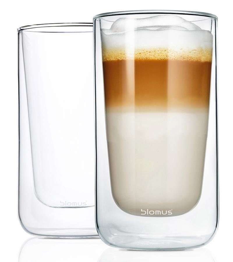 Blomus latte macchiatoglazen Nero set van 2