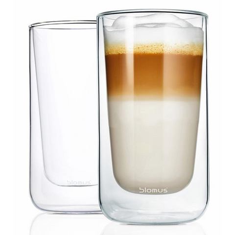 Blomus latte macchiatoglazen Nero set van 2