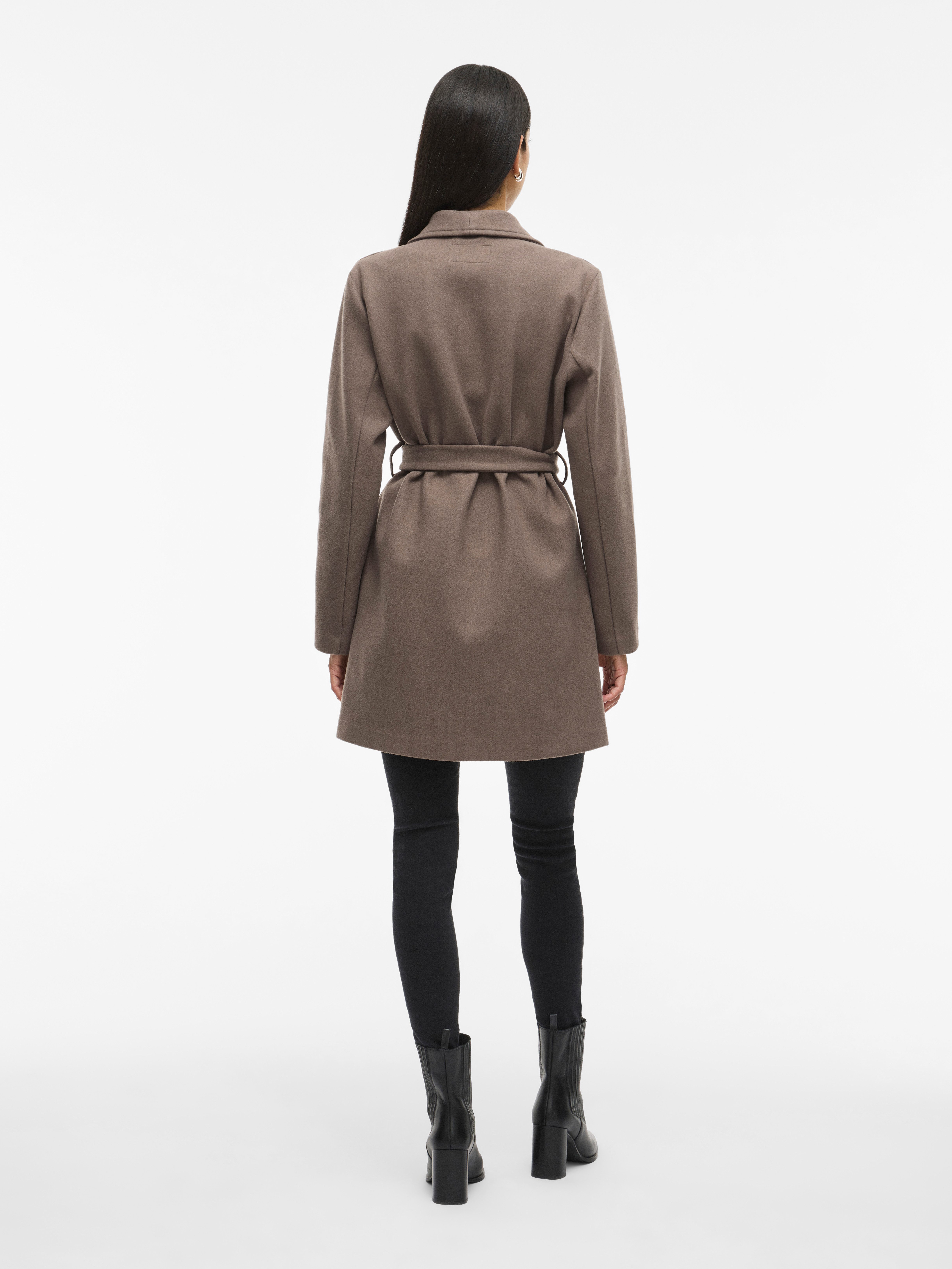 Vila Korte jas VICOOLEY COLLAR BELT COAT - NOOS