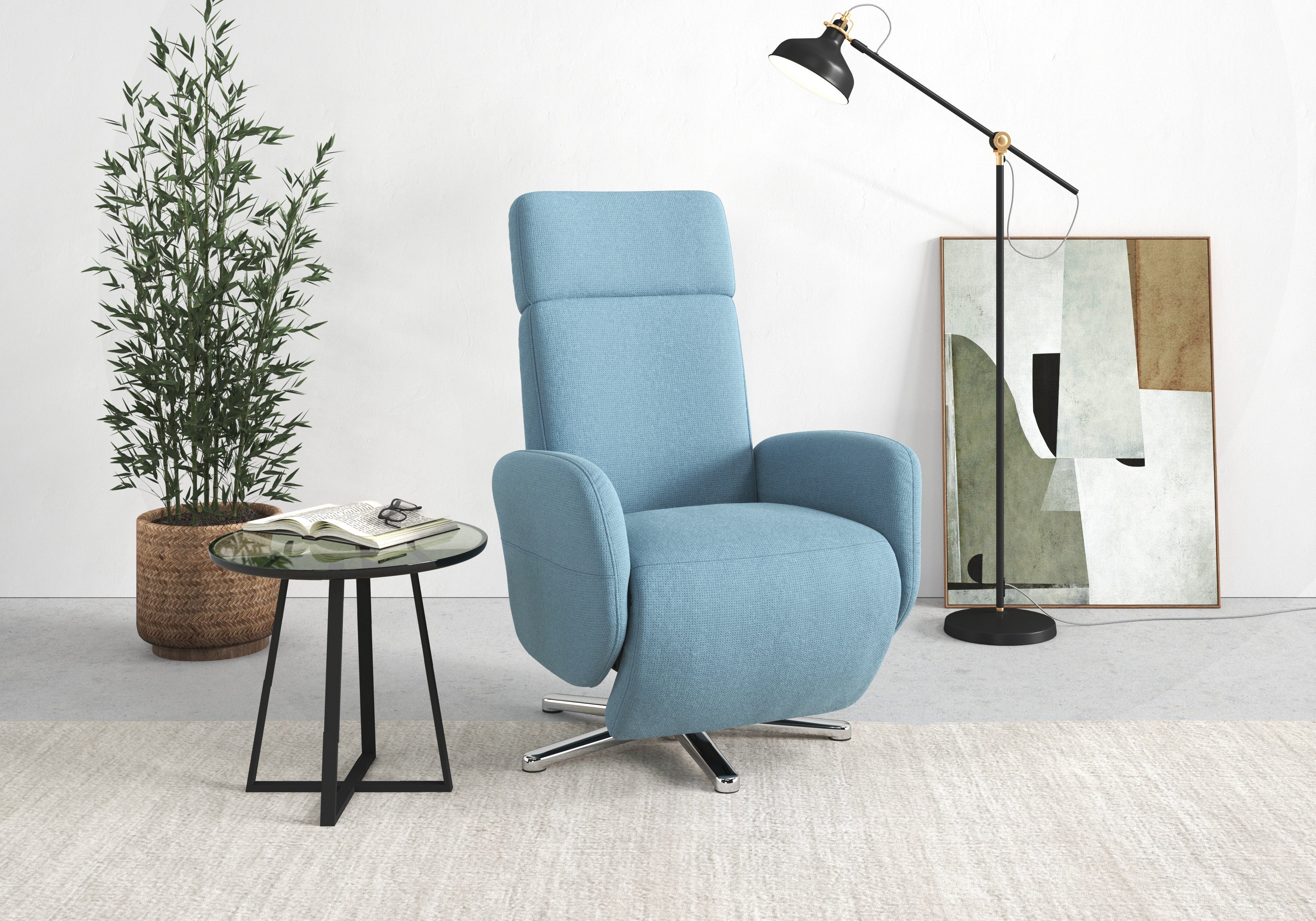 sit&more Relaxfauteuil Grenoble, incl. hoofdsteunverstelling en bekabelde afstandsbediening tv-fauteuils