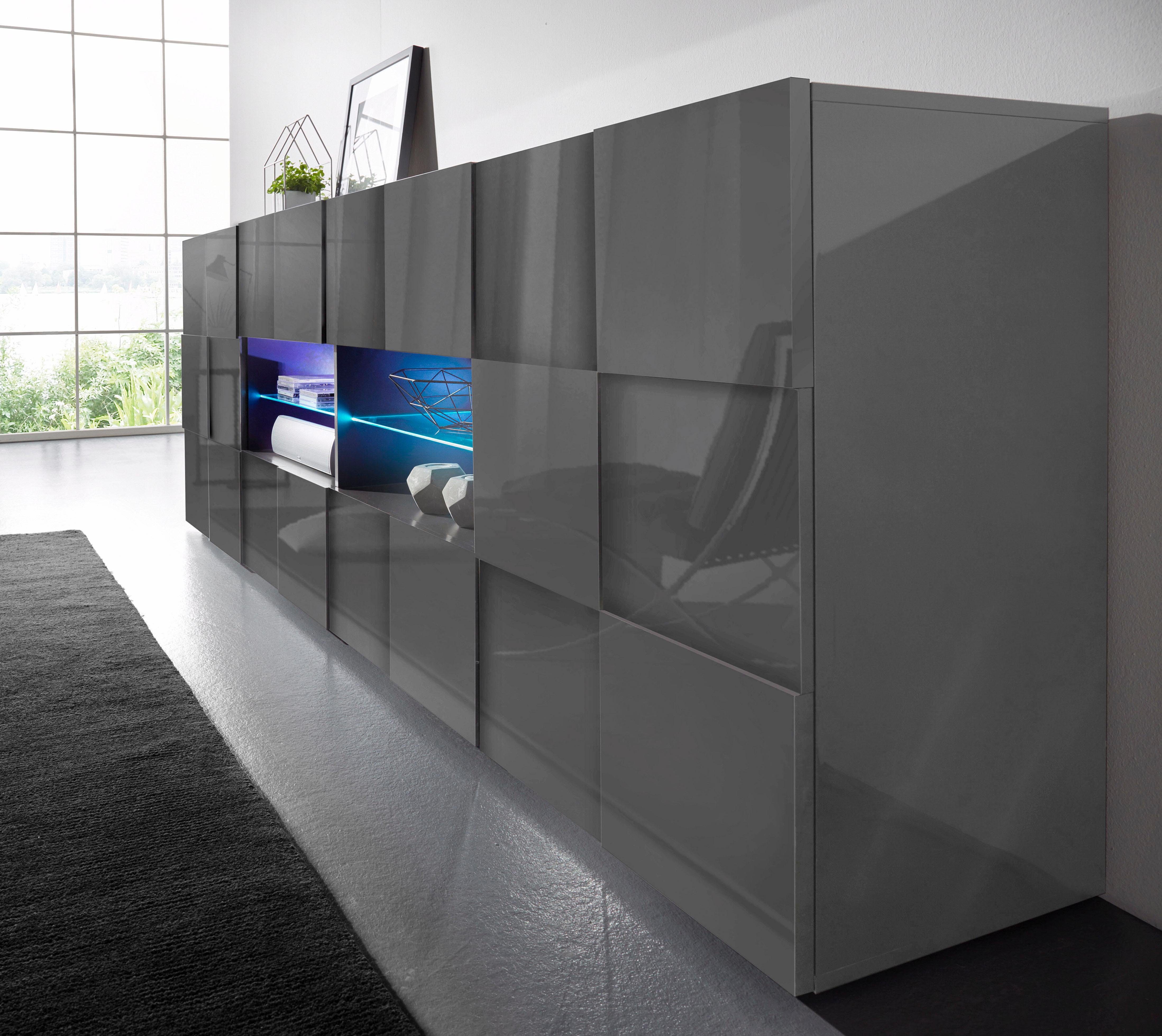 INOSIGN Dressoir Dama Breedte 241, Commode 2 deuren en 4 lades, Dressoir Front in 3D-uiterlijk, veel opbergruimte, verschillende kleuren