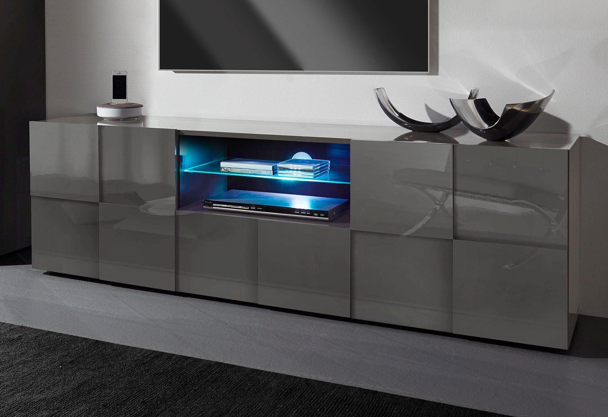 INOSIGN Tv-meubel Dama Breedte 181 cm, TV-meubel 2 deuren, 1 lade, TV-kast Front in 3D-uiterlijk, veel opbergruimte, verschillende kleuren