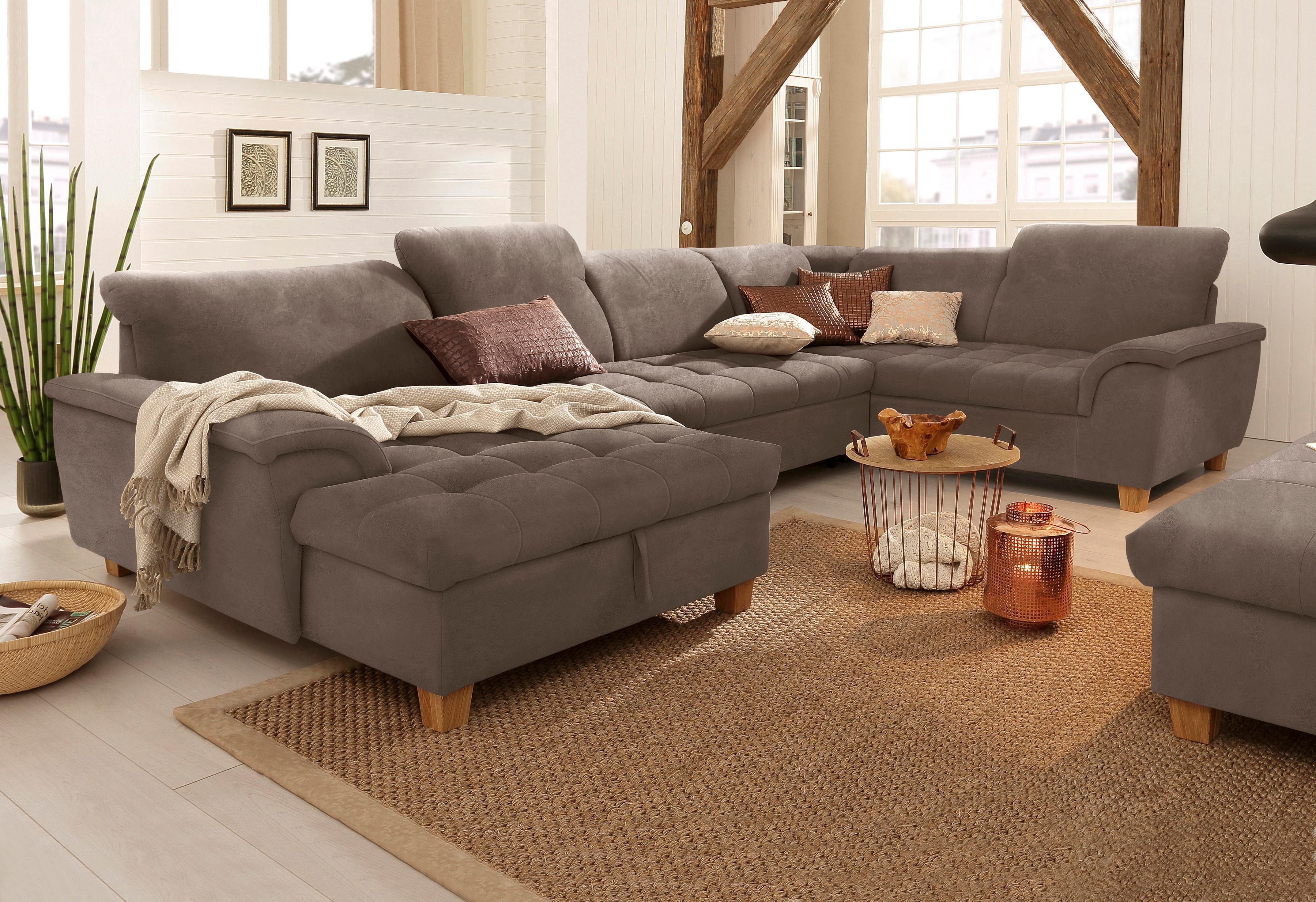 Home affaire Zithoek Lyla U-vorm naar keuze met verstelbare rugleuning en extra met bed + bedkist