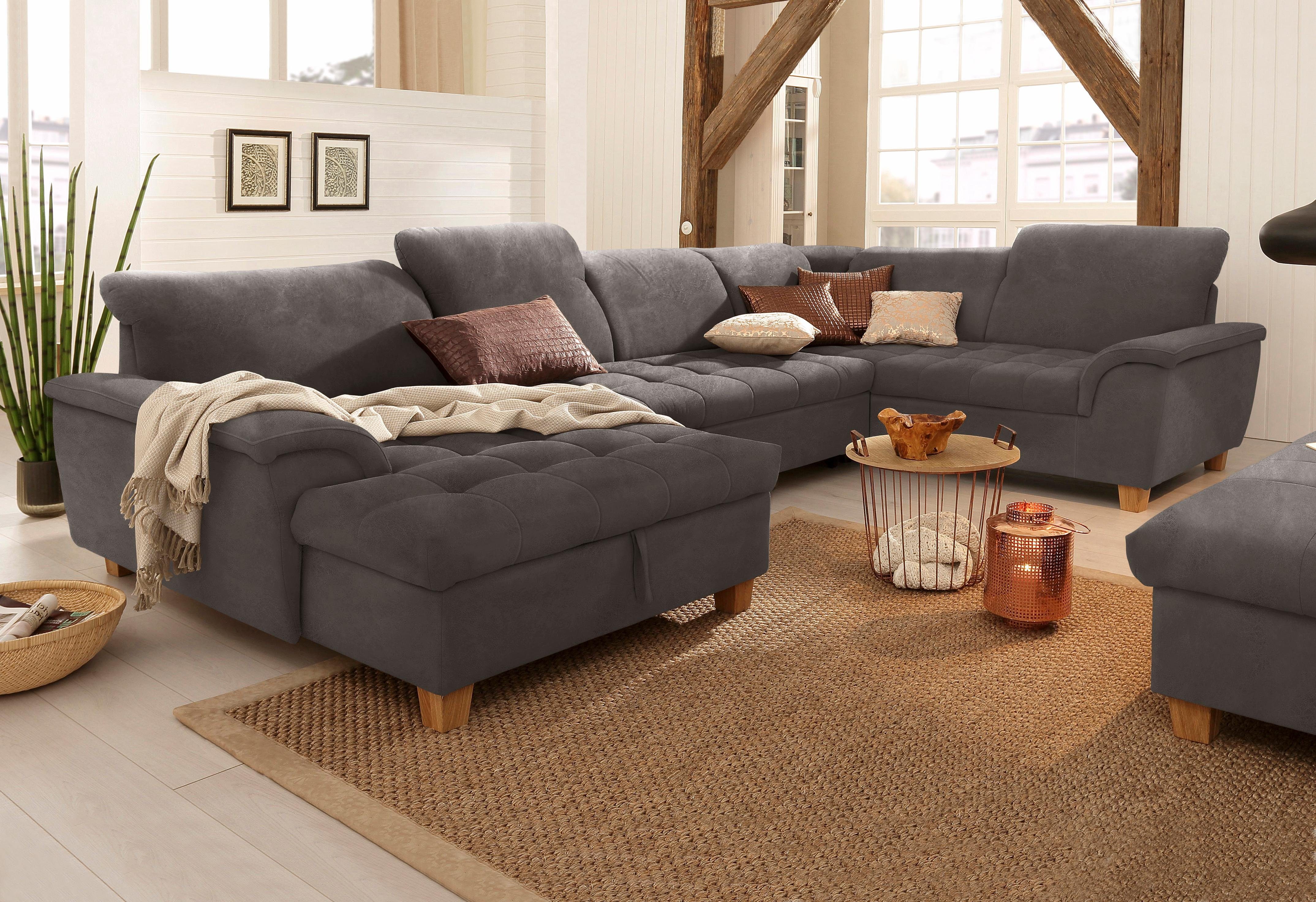 Home affaire Zithoek Lyla U-vorm naar keuze met verstelbare rugleuning en extra met bed + bedkist