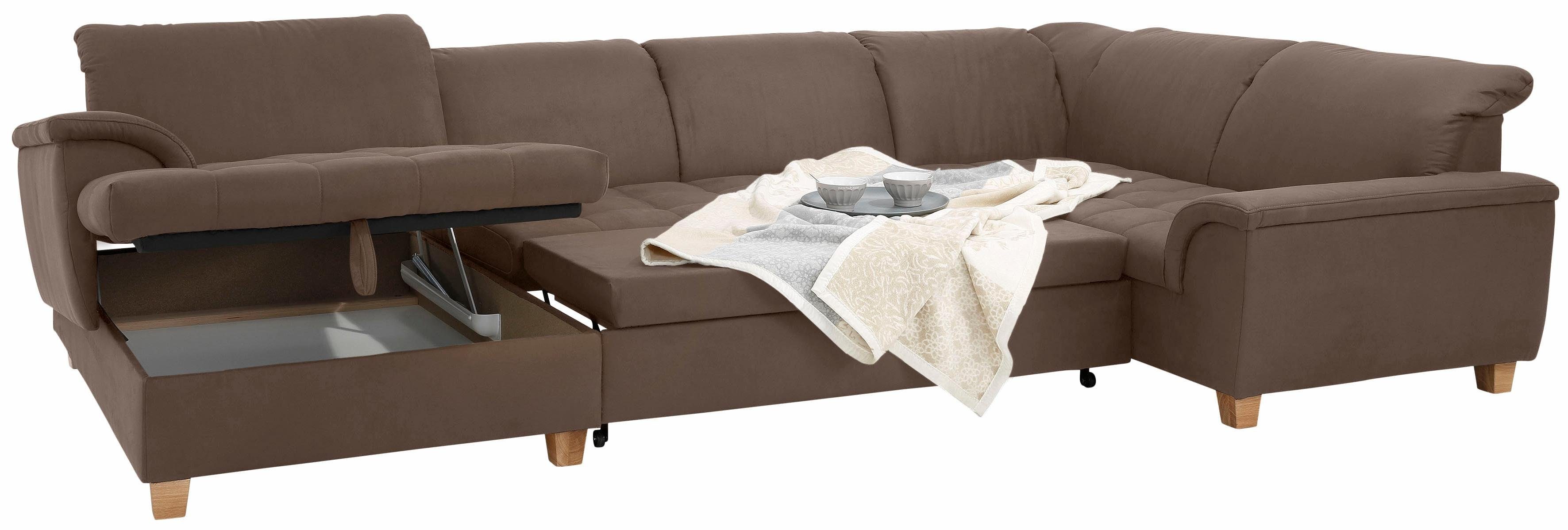 Home affaire Zithoek Lyla U-vorm naar keuze met verstelbare rugleuning en extra met bed + bedkist