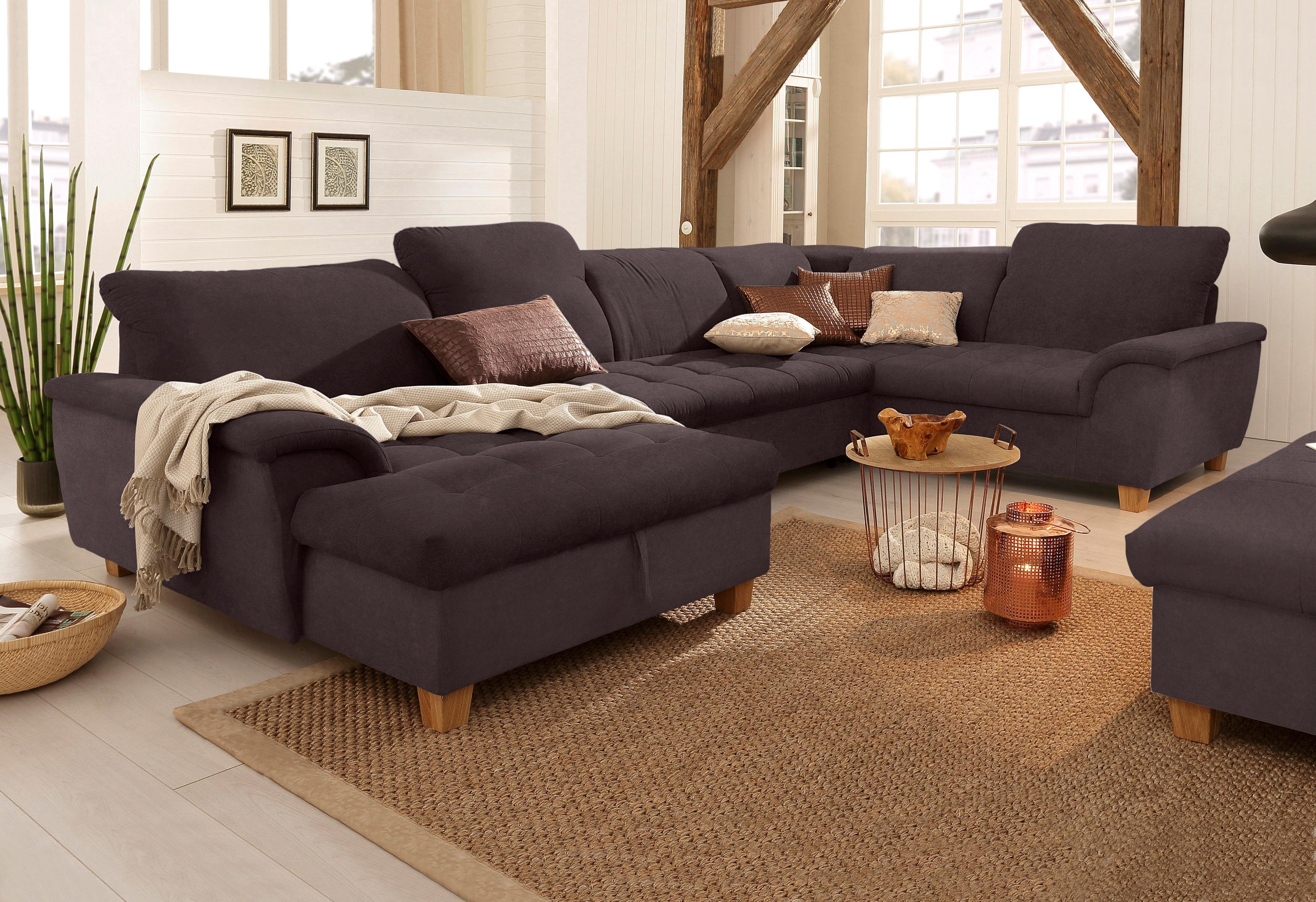 Home affaire Zithoek Lyla U-vorm naar keuze met verstelbare rugleuning en extra met bed + bedkist