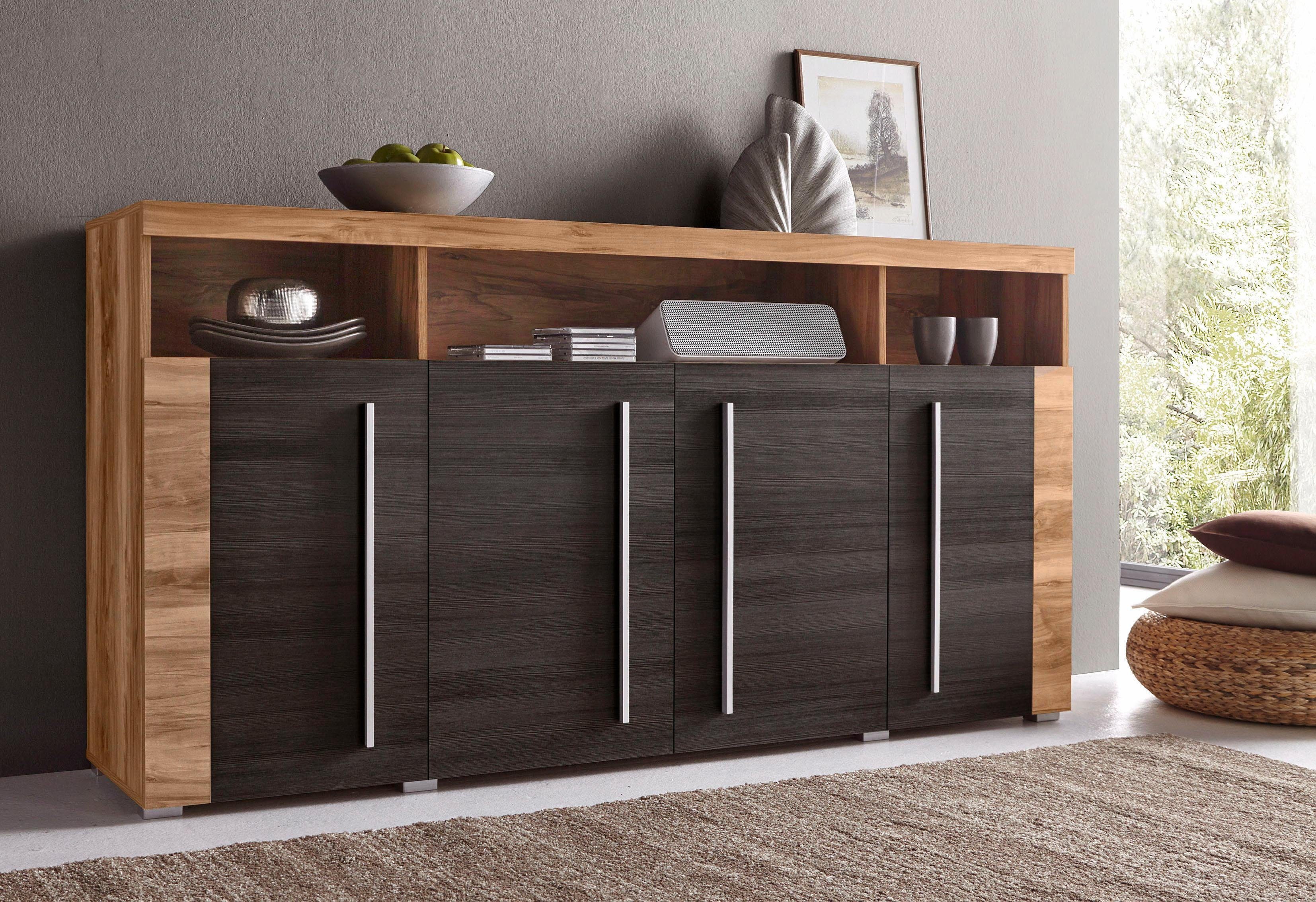 INOSIGN Dressoir Roger, breedte 182 cm, stijlvolle kast met 4 deuren Commode met veel opbergruimte, inlegplanken verstelbaar