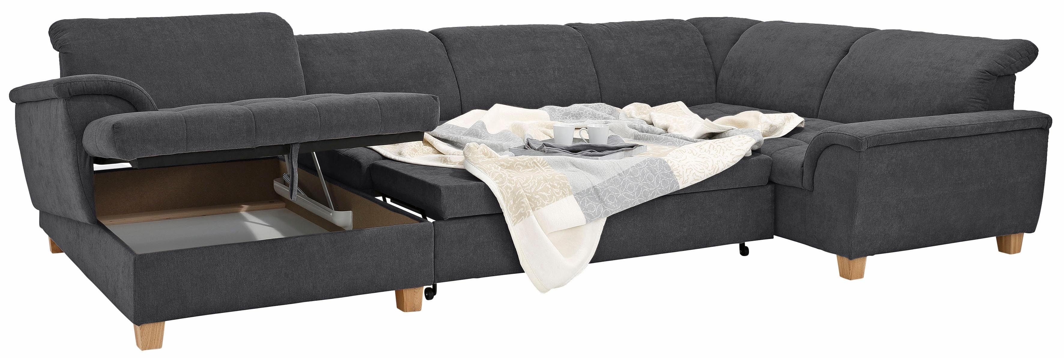 Home affaire Zithoek Lyla U-vorm naar keuze met verstelbare rugleuning en extra met bed + bedkist