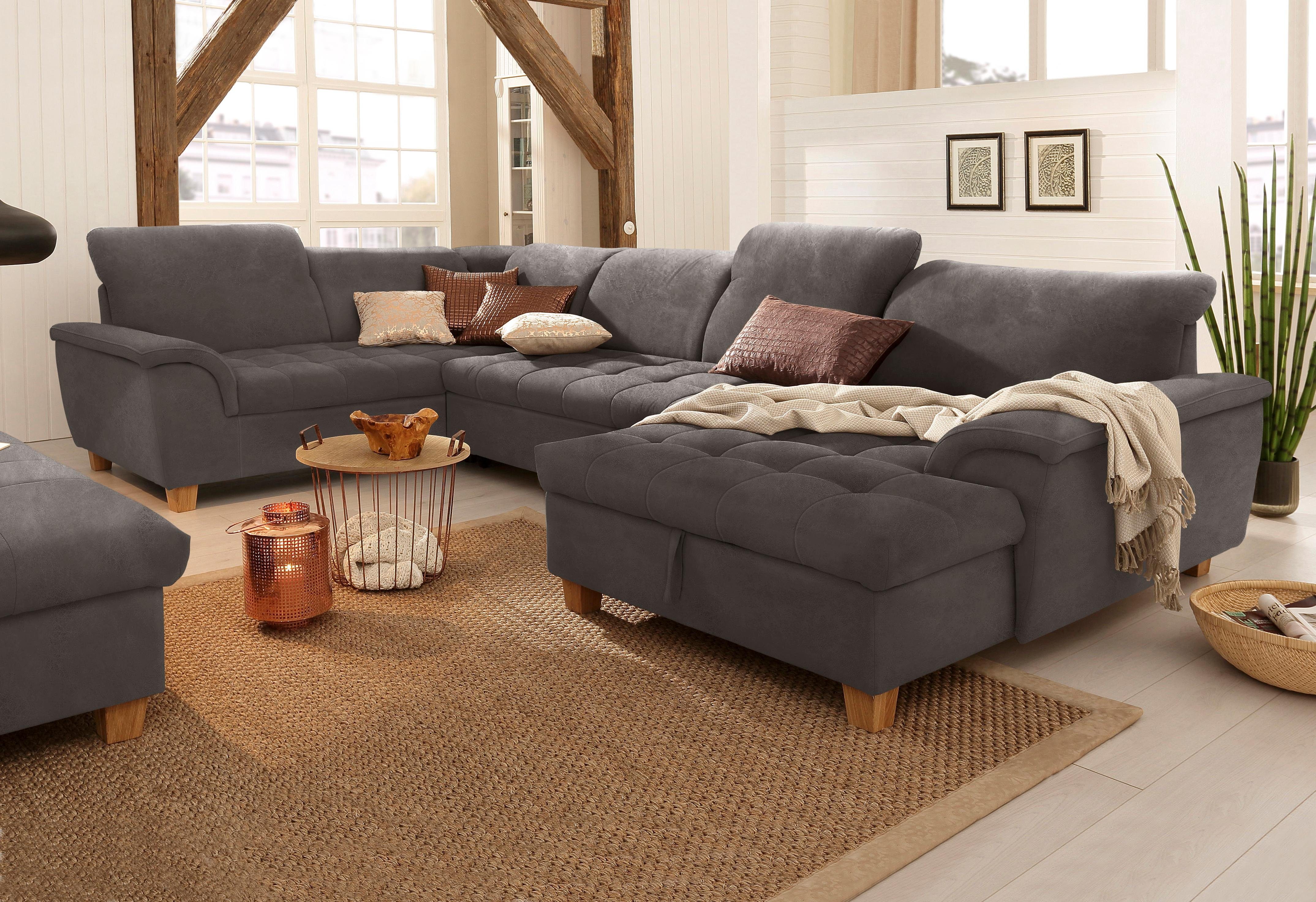 Home affaire Zithoek Lyla U-vorm naar keuze met verstelbare rugleuning en extra met bed + bedkist