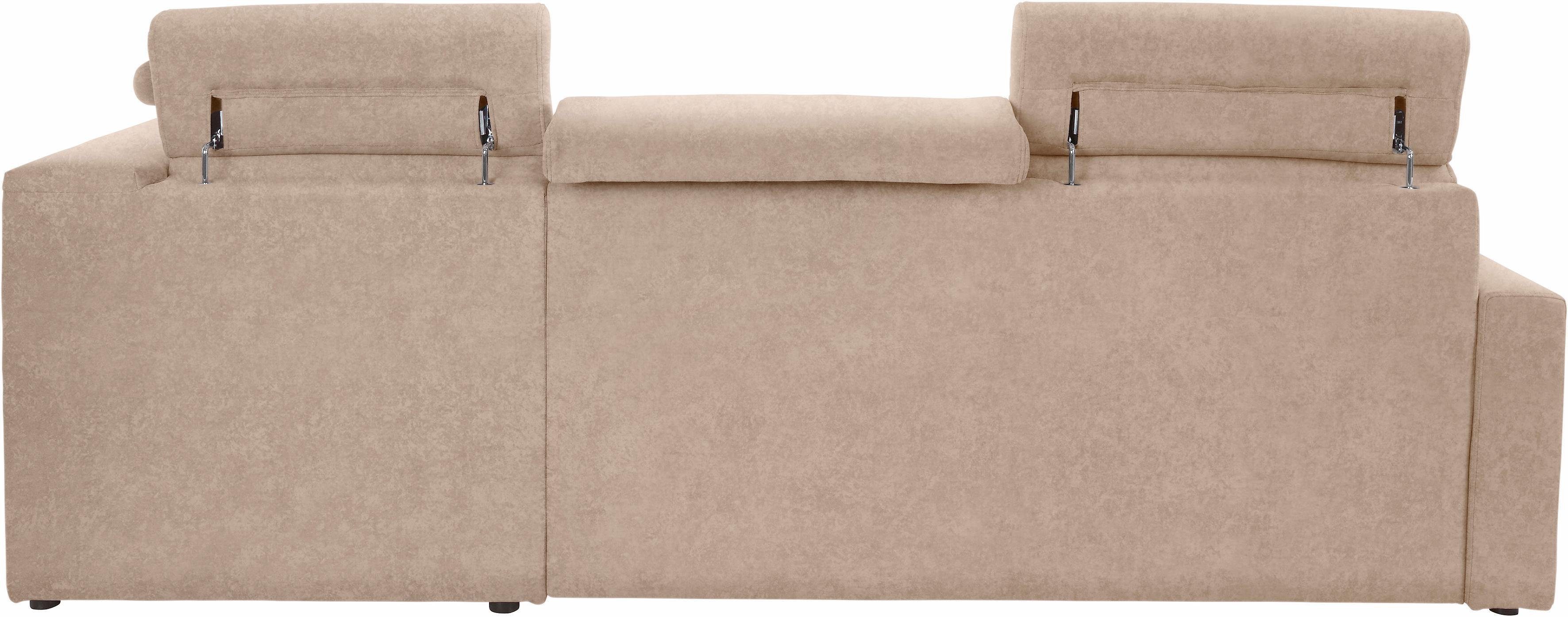 DOMO collection Hoekbank Ava, moderne zitstiksels met mooie dubbele naad, comfortabel, L-vorm
