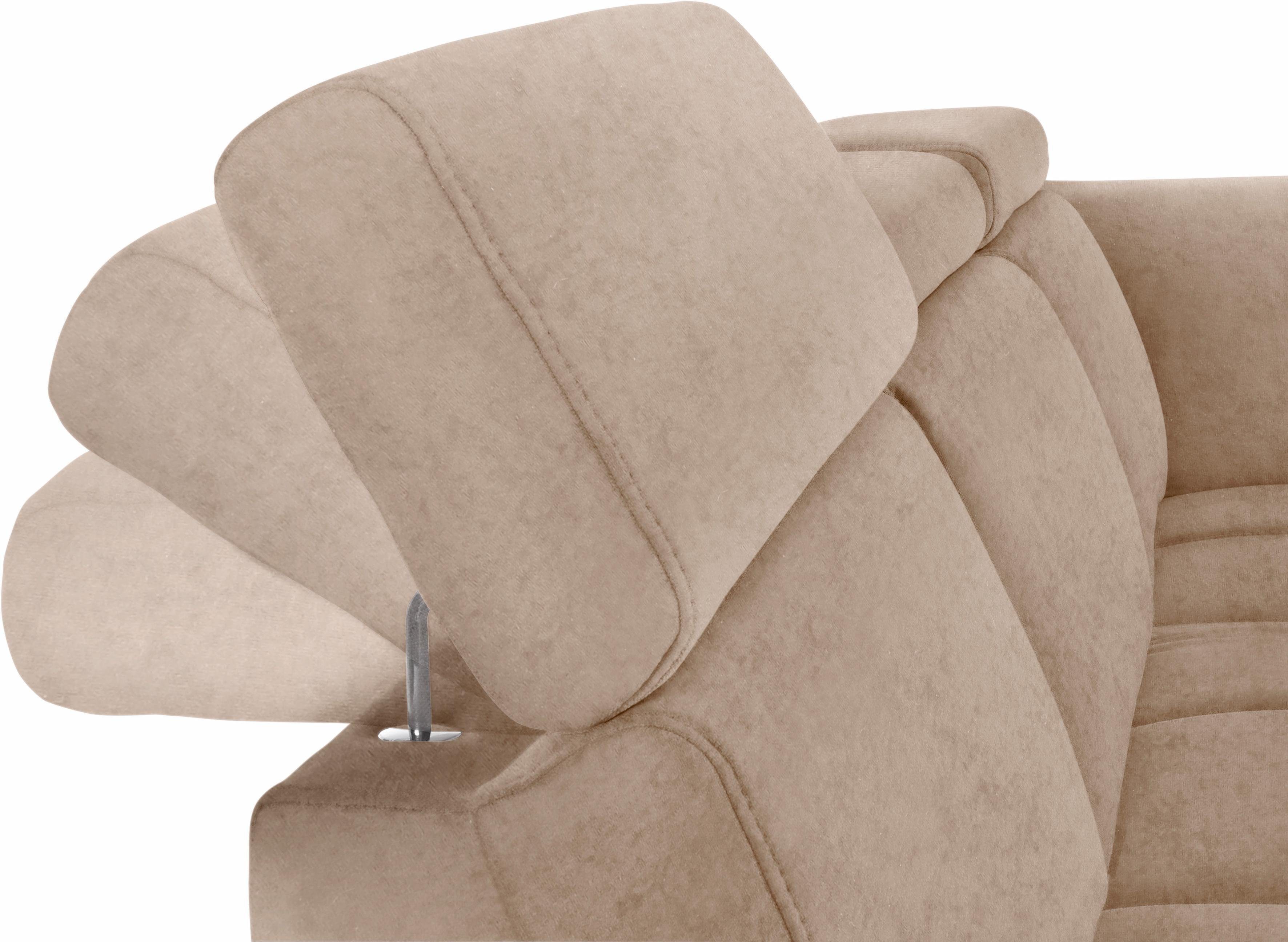 DOMO collection Hoekbank Ava, moderne zitstiksels met mooie dubbele naad, comfortabel, L-vorm