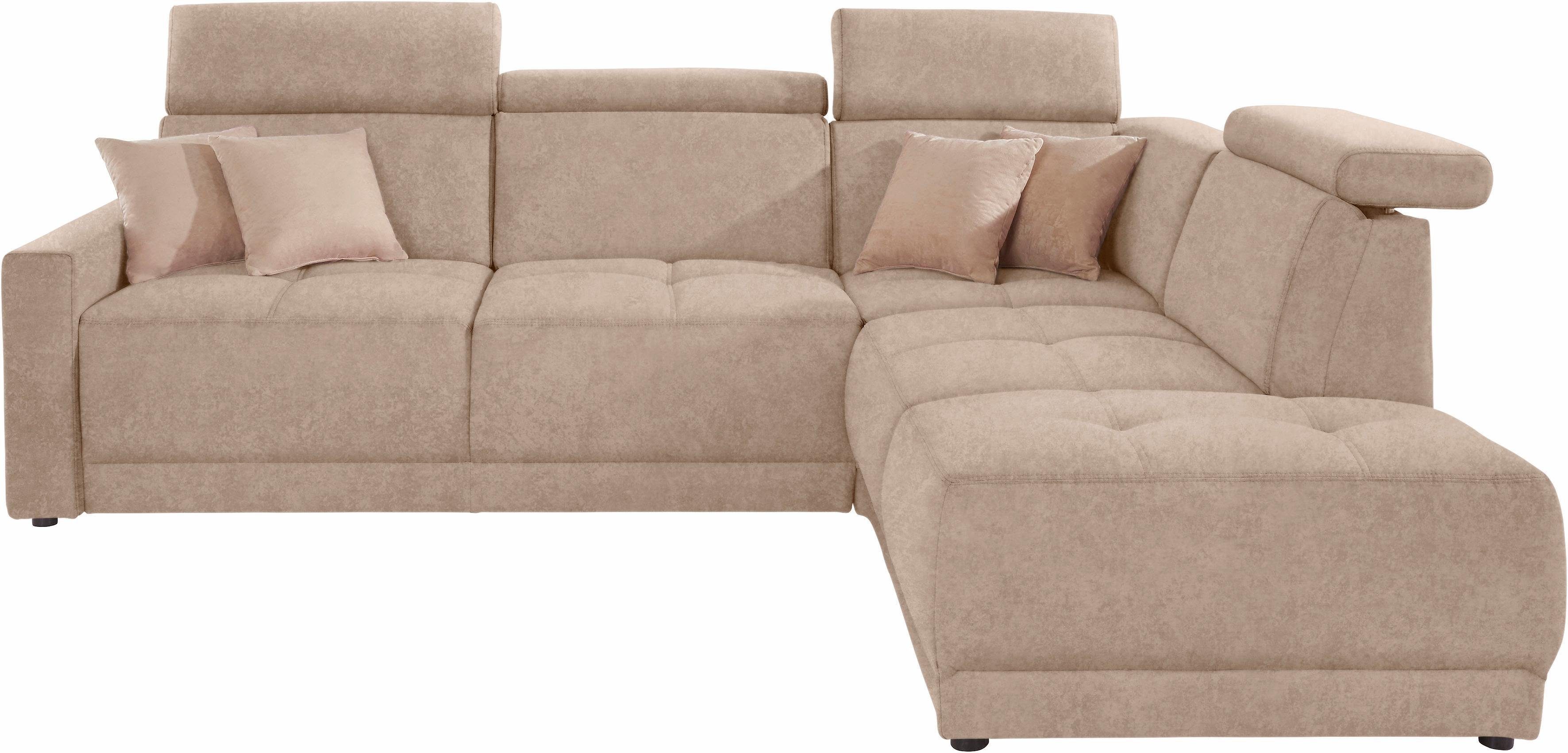 DOMO collection Hoekbank Ava, moderne zitstiksels met mooie dubbele naad, comfortabel, L-vorm