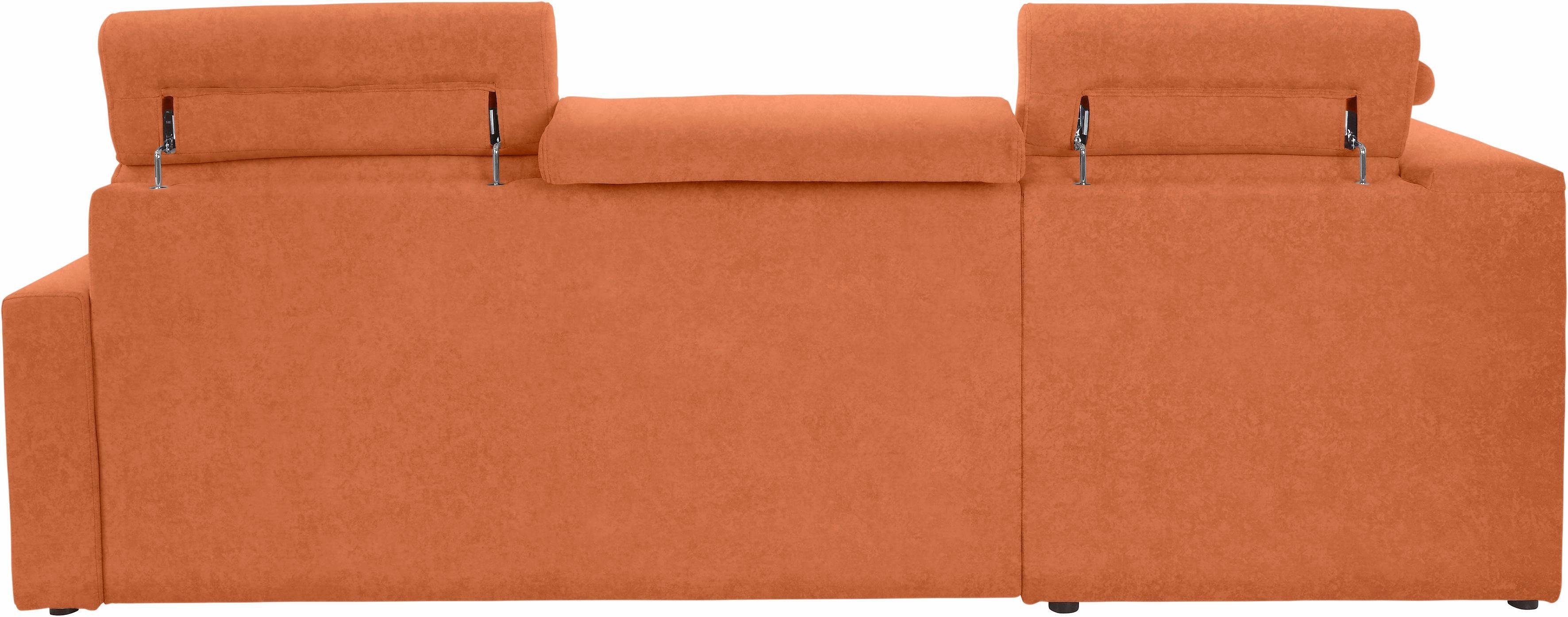 DOMO collection Hoekbank Ava, moderne zitstiksels met mooie dubbele naad, comfortabel, L-vorm