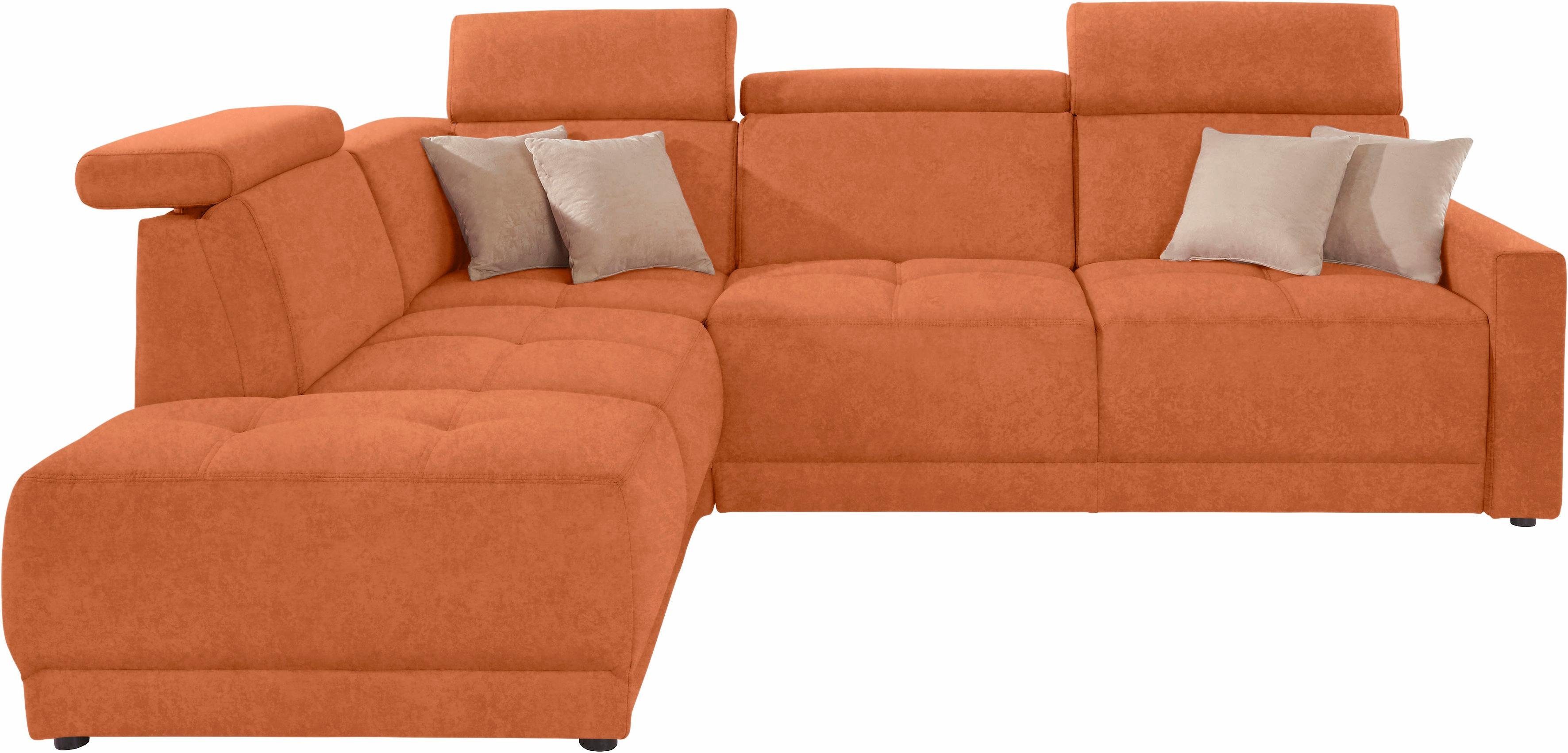 DOMO collection Hoekbank Ava, moderne zitstiksels met mooie dubbele naad, comfortabel, L-vorm