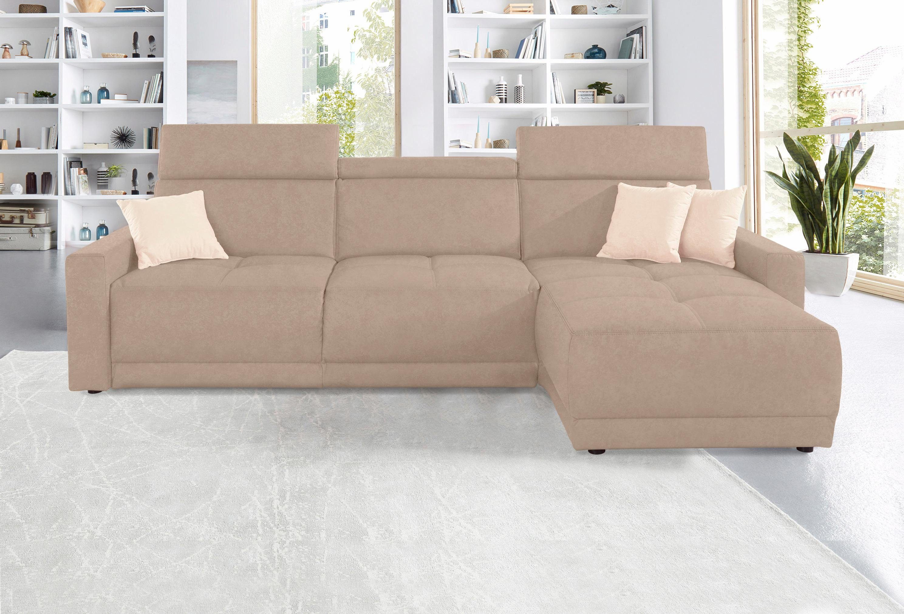 DOMO collection Hoekbank Ava met moderne zitstiksels & mooie dubbele naad, comfortabel, L-vorm