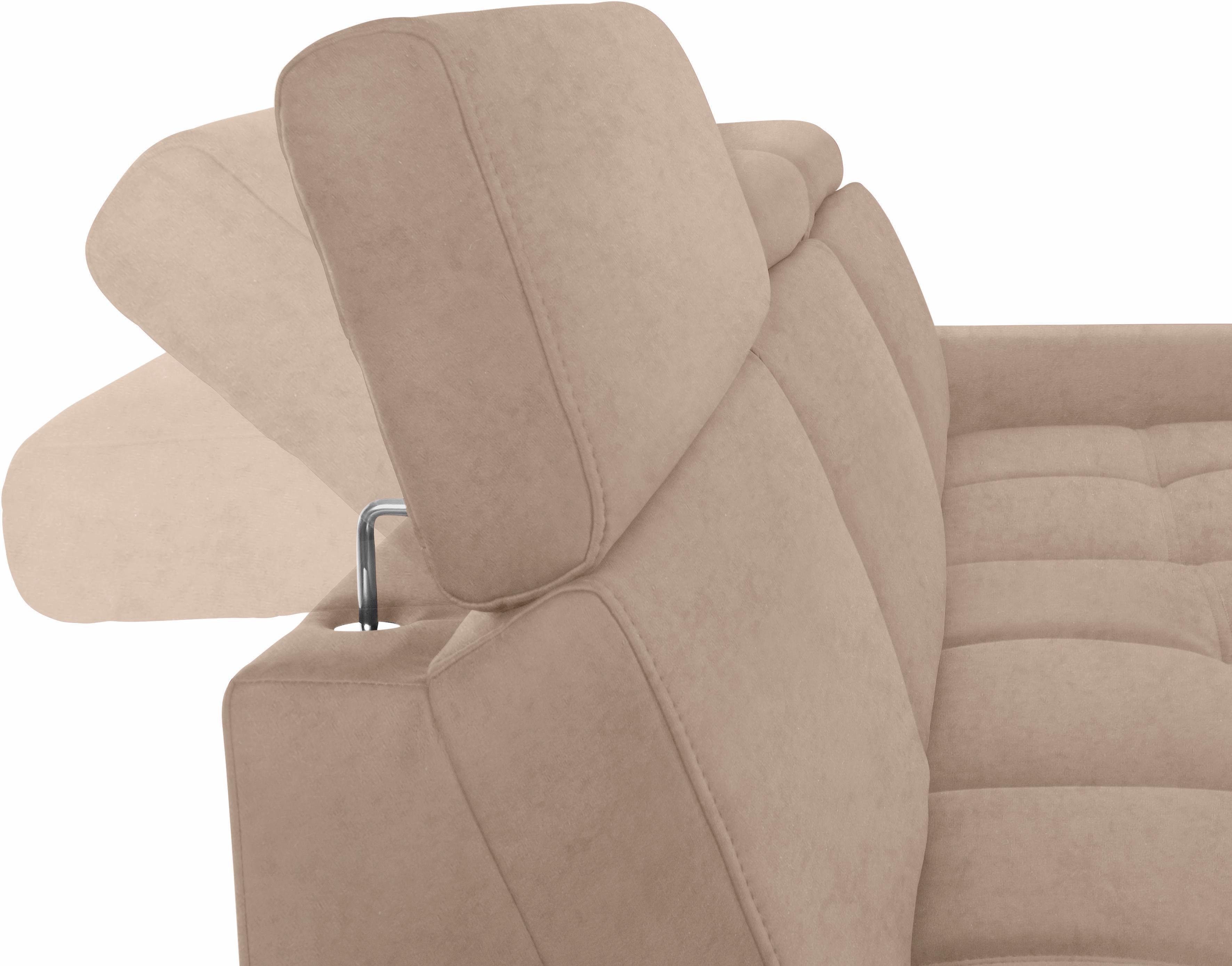 DOMO collection Hoekbank Ava met moderne zitstiksels & mooie dubbele naad, comfortabel, L-vorm