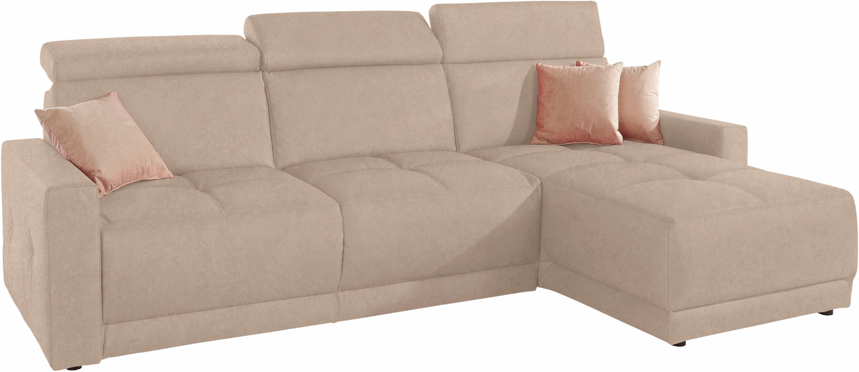 DOMO collection Hoekbank Ava met moderne zitstiksels & mooie dubbele naad, comfortabel, L-vorm