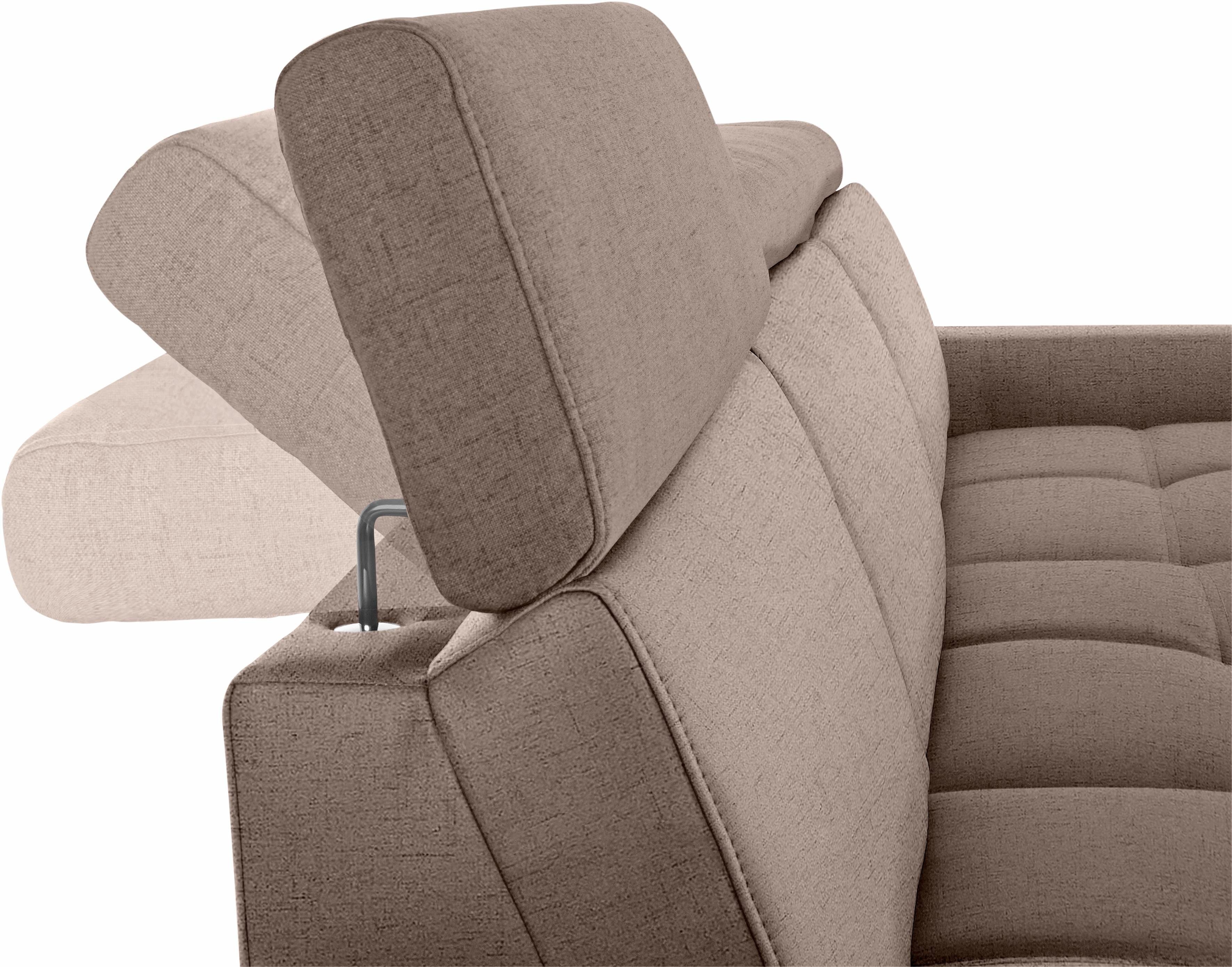 DOMO collection Hoekbank Ava met moderne zitstiksels & mooie dubbele naad, comfortabel, L-vorm