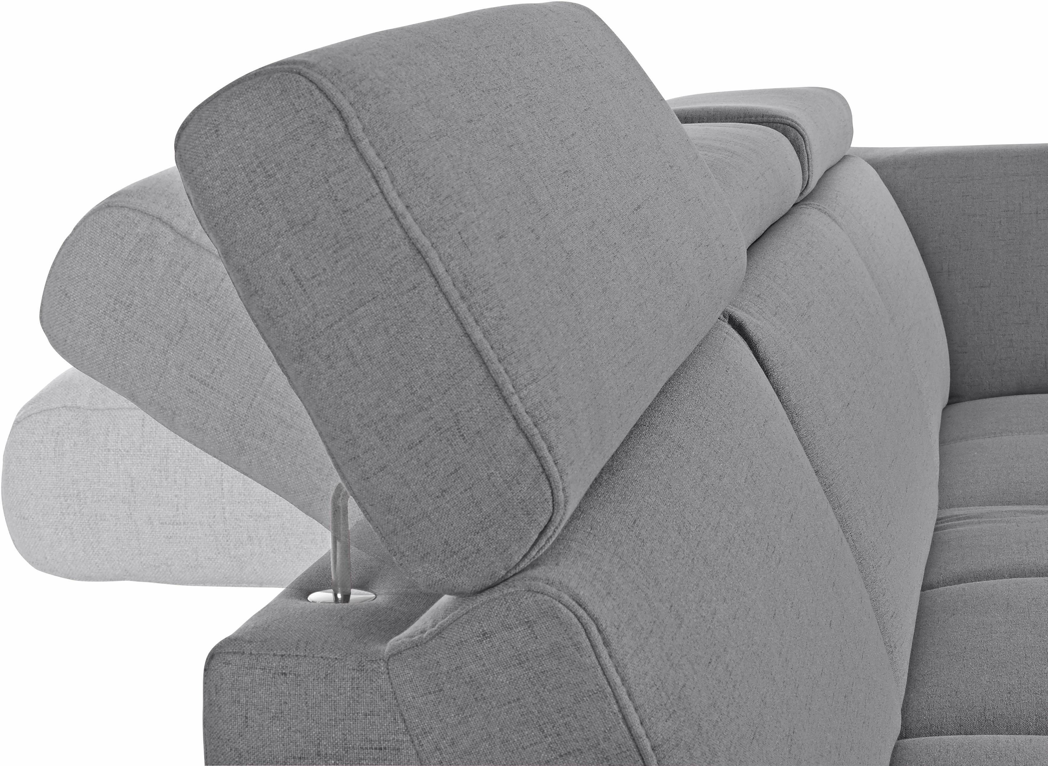DOMO collection Hoekbank Ava, moderne zitstiksels met mooie dubbele naad, comfortabel, L-vorm