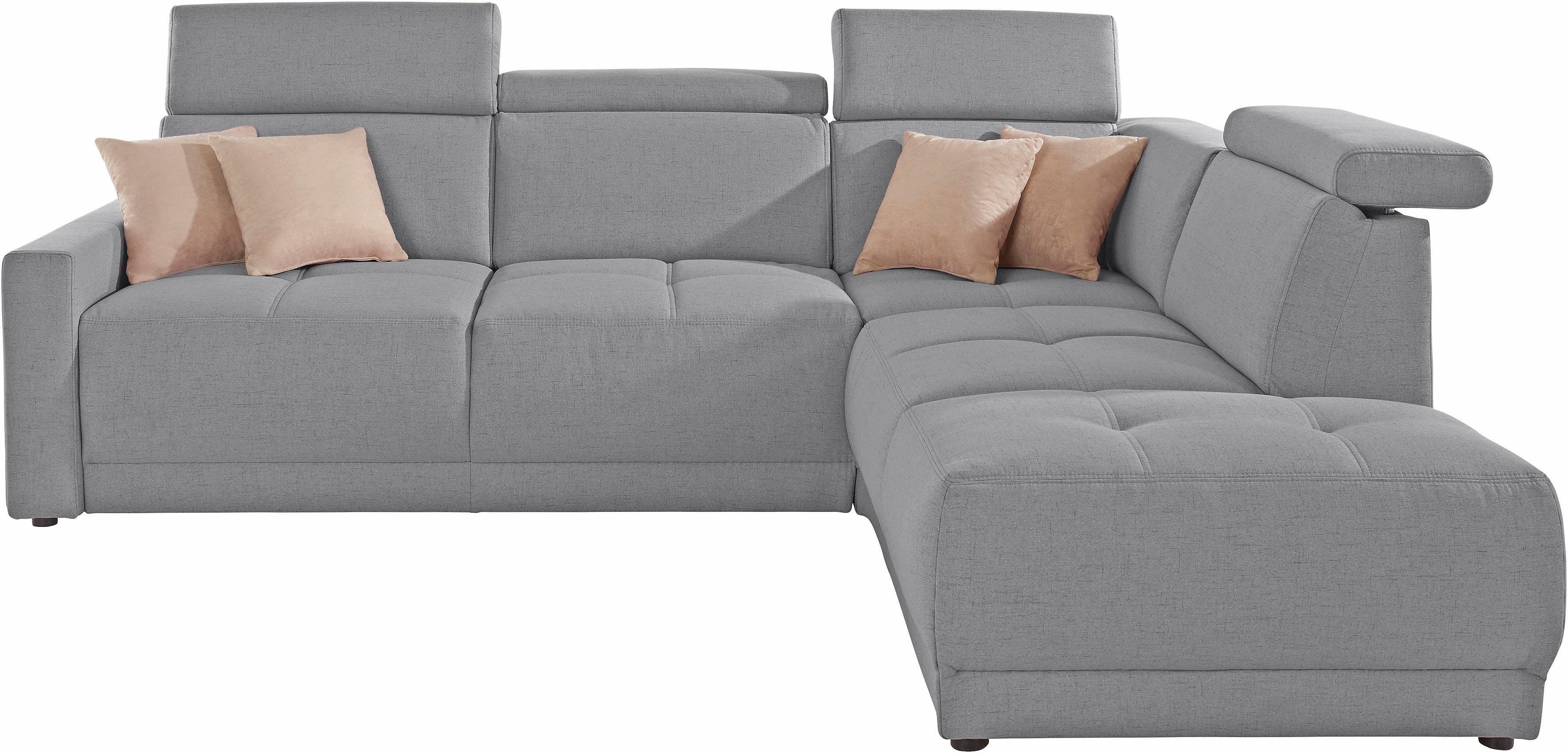 DOMO collection Hoekbank Ava, moderne zitstiksels met mooie dubbele naad, comfortabel, L-vorm