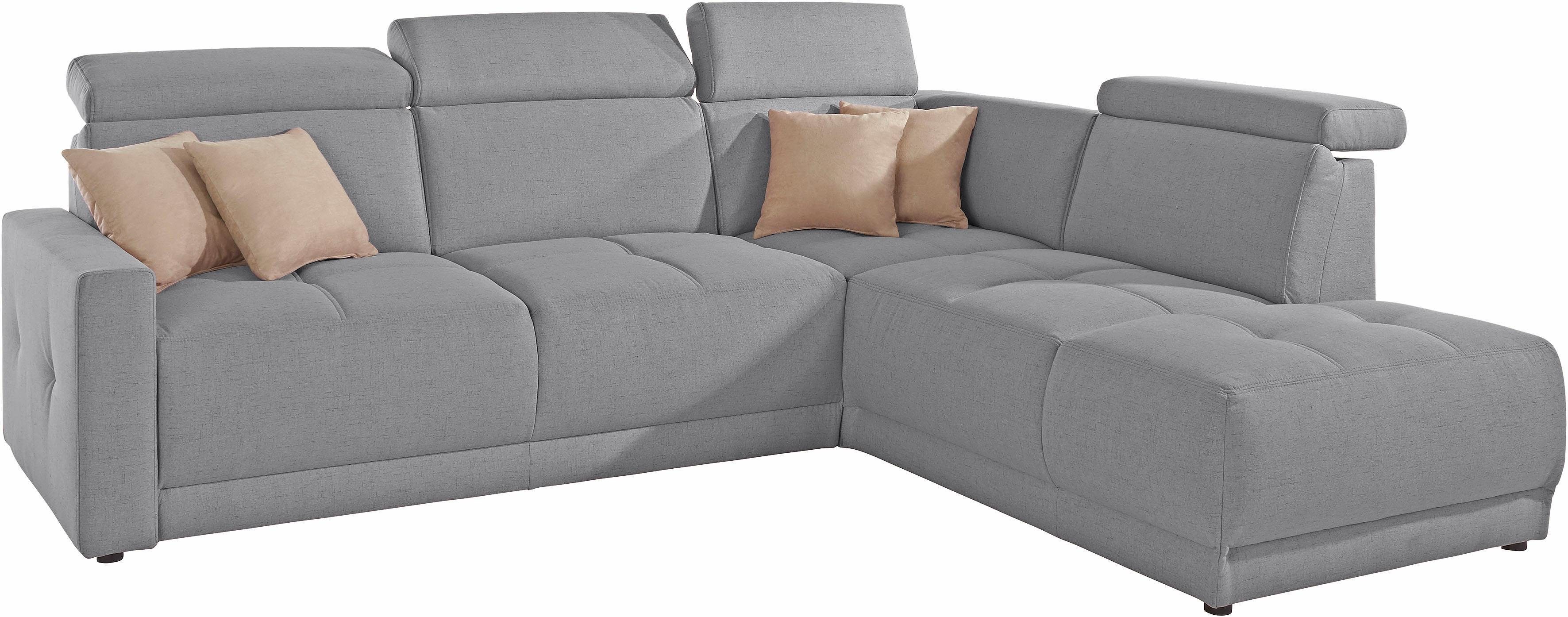 DOMO collection Hoekbank Ava, moderne zitstiksels met mooie dubbele naad, comfortabel, L-vorm