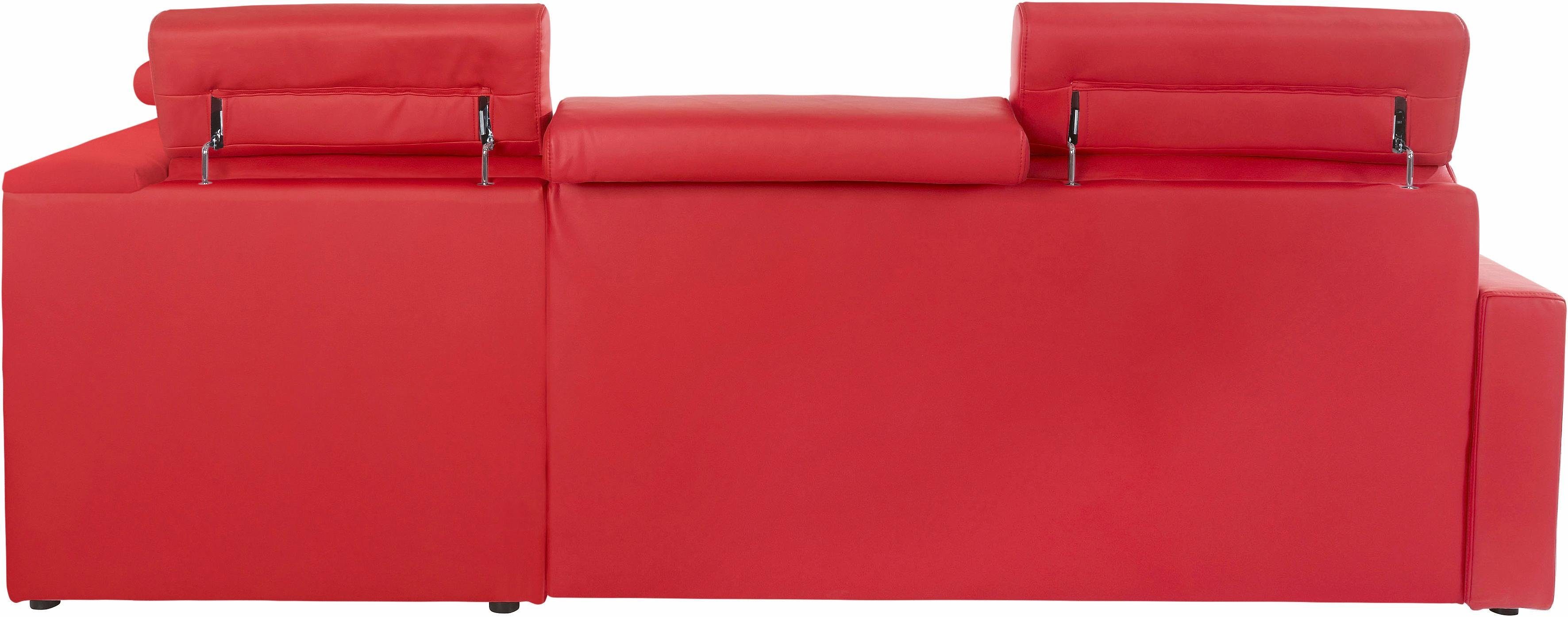 DOMO collection Hoekbank Ava, moderne zitstiksels met mooie dubbele naad, comfortabel, L-vorm