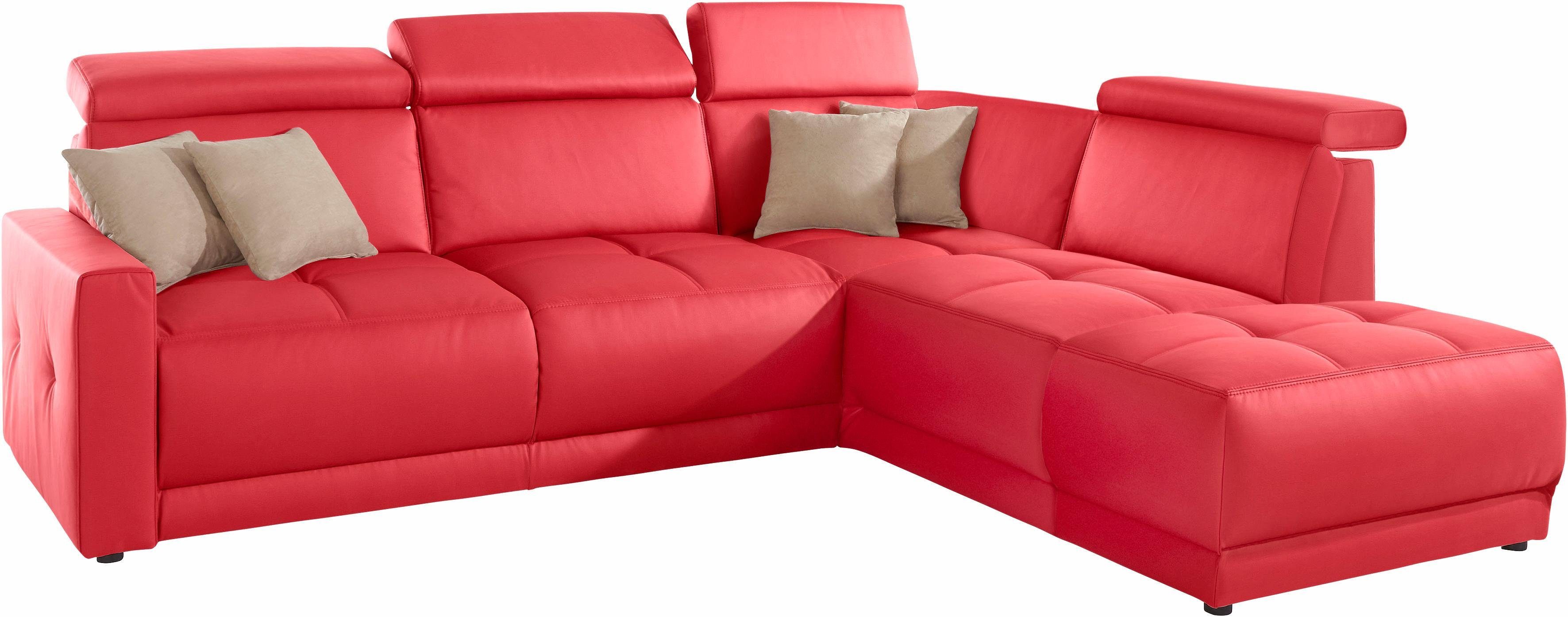 DOMO collection Hoekbank Ava, moderne zitstiksels met mooie dubbele naad, comfortabel, L-vorm