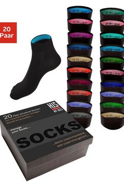 h.i.s korte sokken in praktische cadeauverpakking (box, 20 paar) zwart