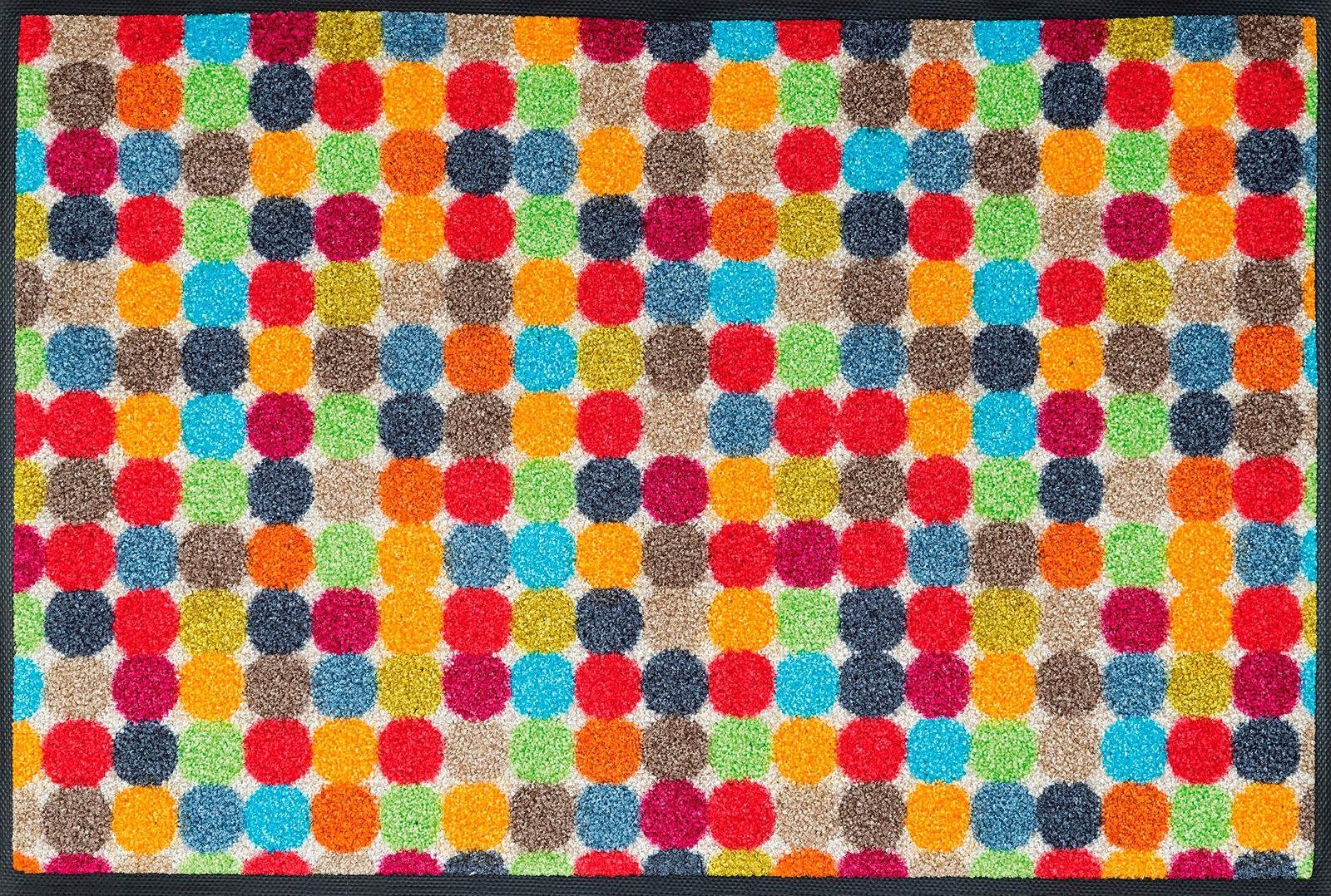 wash+dry by Kleen-Tex Mat Mikado Dots Inloopmat, antislip, wasbaar deurmatten maat 7 mm multicolor