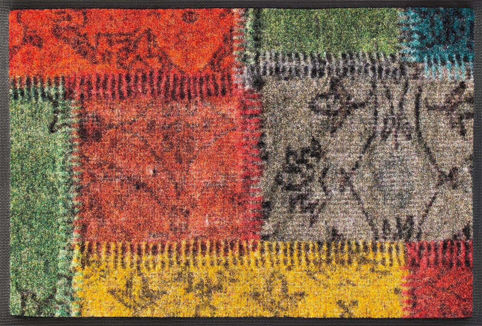 wash+dry by Kleen-Tex Mat Vintage Patches Inloopmat, modern patchworkdesign, antislip, wasbaar