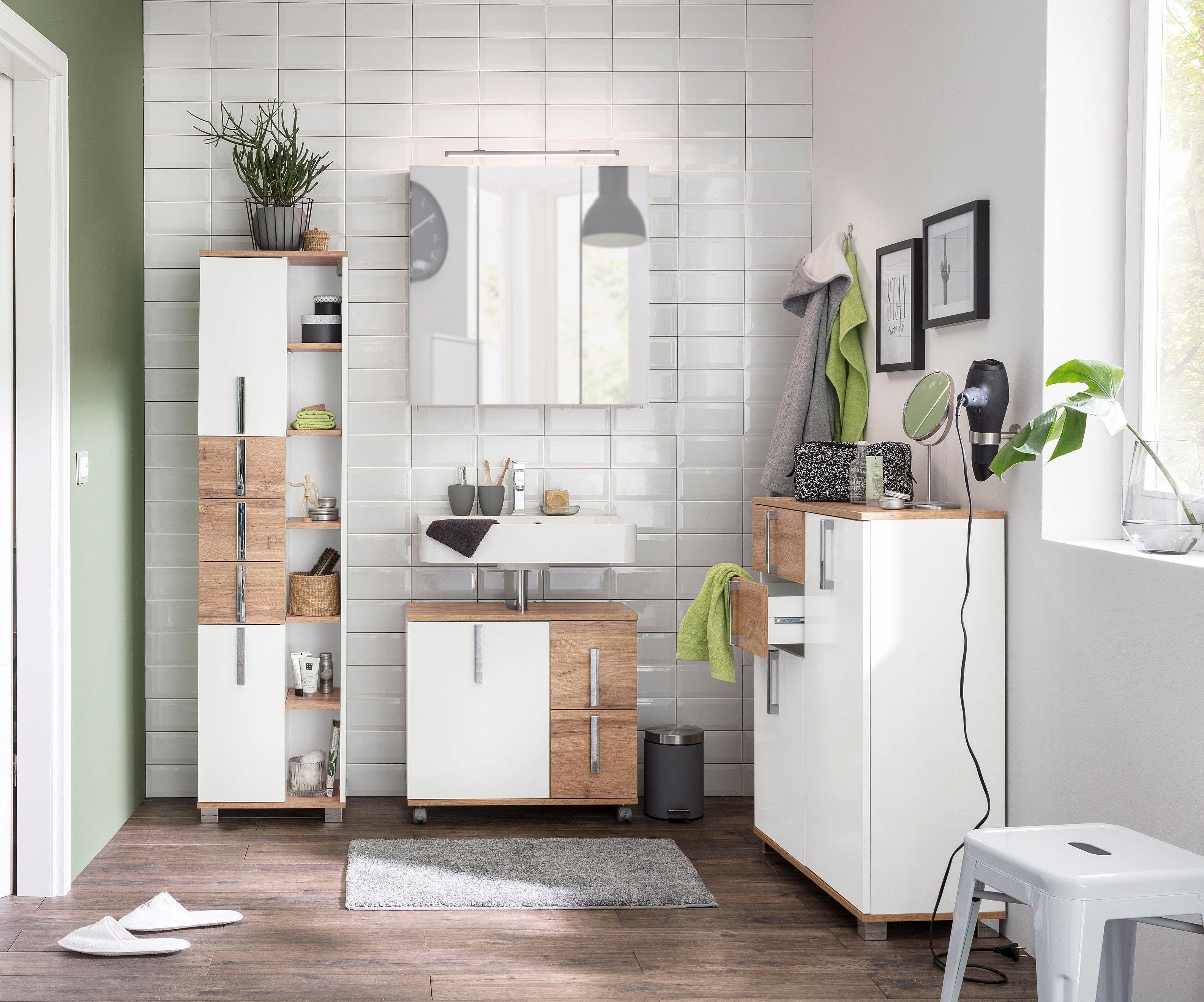 Schildmeyer Badkamerkast Kampen made in Germany Breedte 80,6 cm, met metalen handgrepen, deuren met soft-closetechniek
