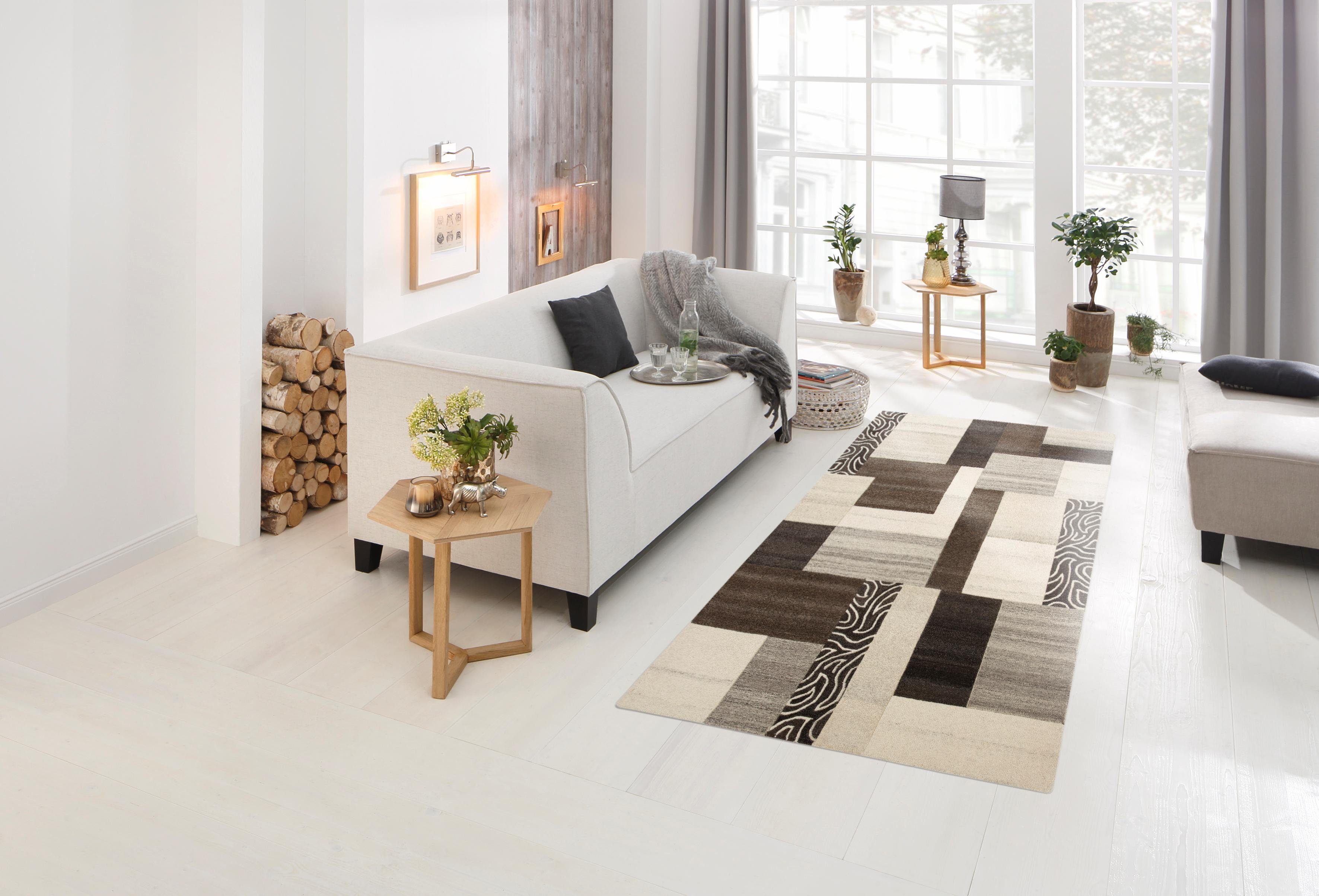THEKO Wollen kleed Lola, wol, handgemaakt, patchwork ontwerp, handgetufted