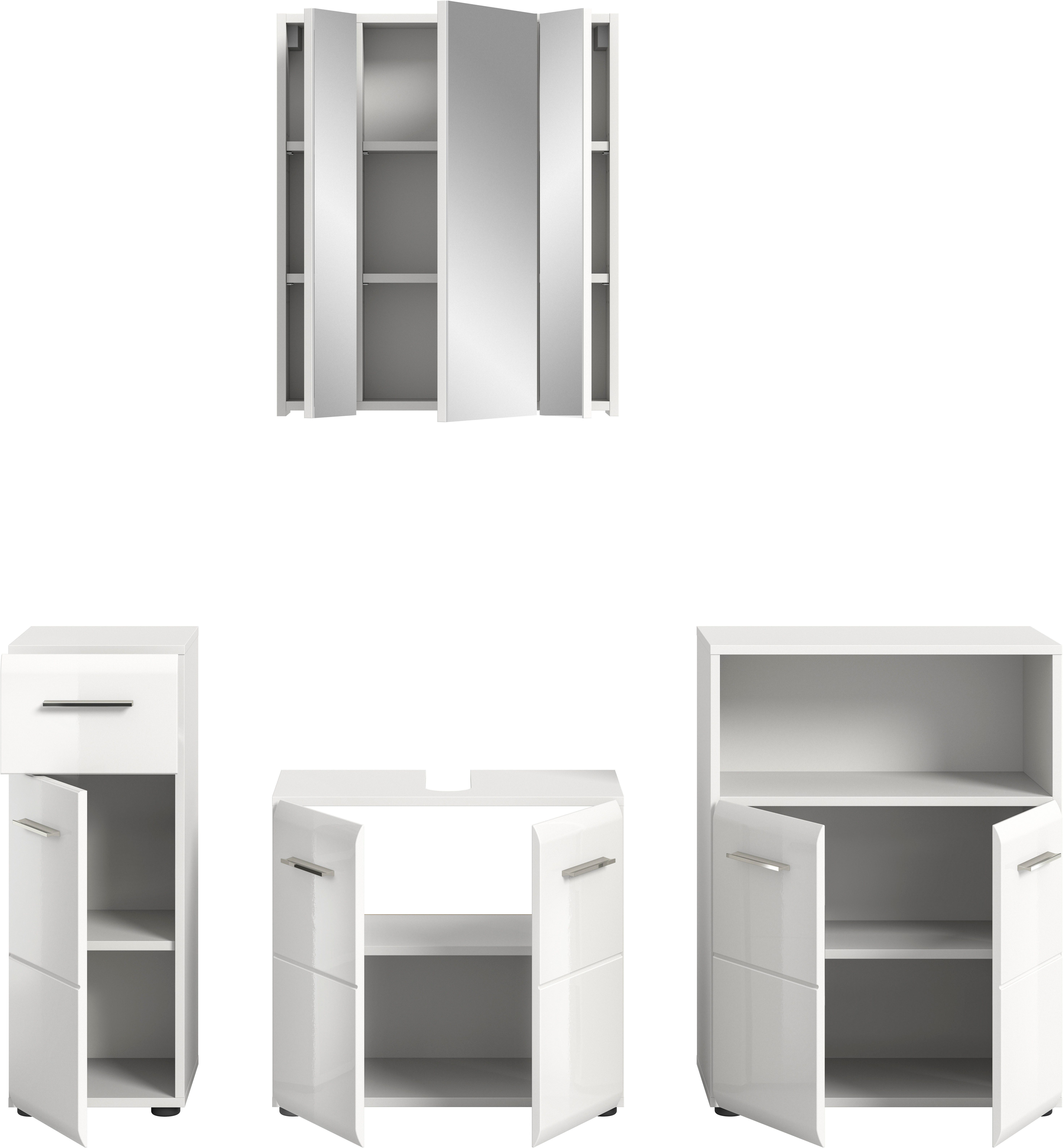 INOSIGN Badmeubelset FLORENZ, TOPSELLER!, 4-delige badcombinatie, hoogwaardige MDF-front