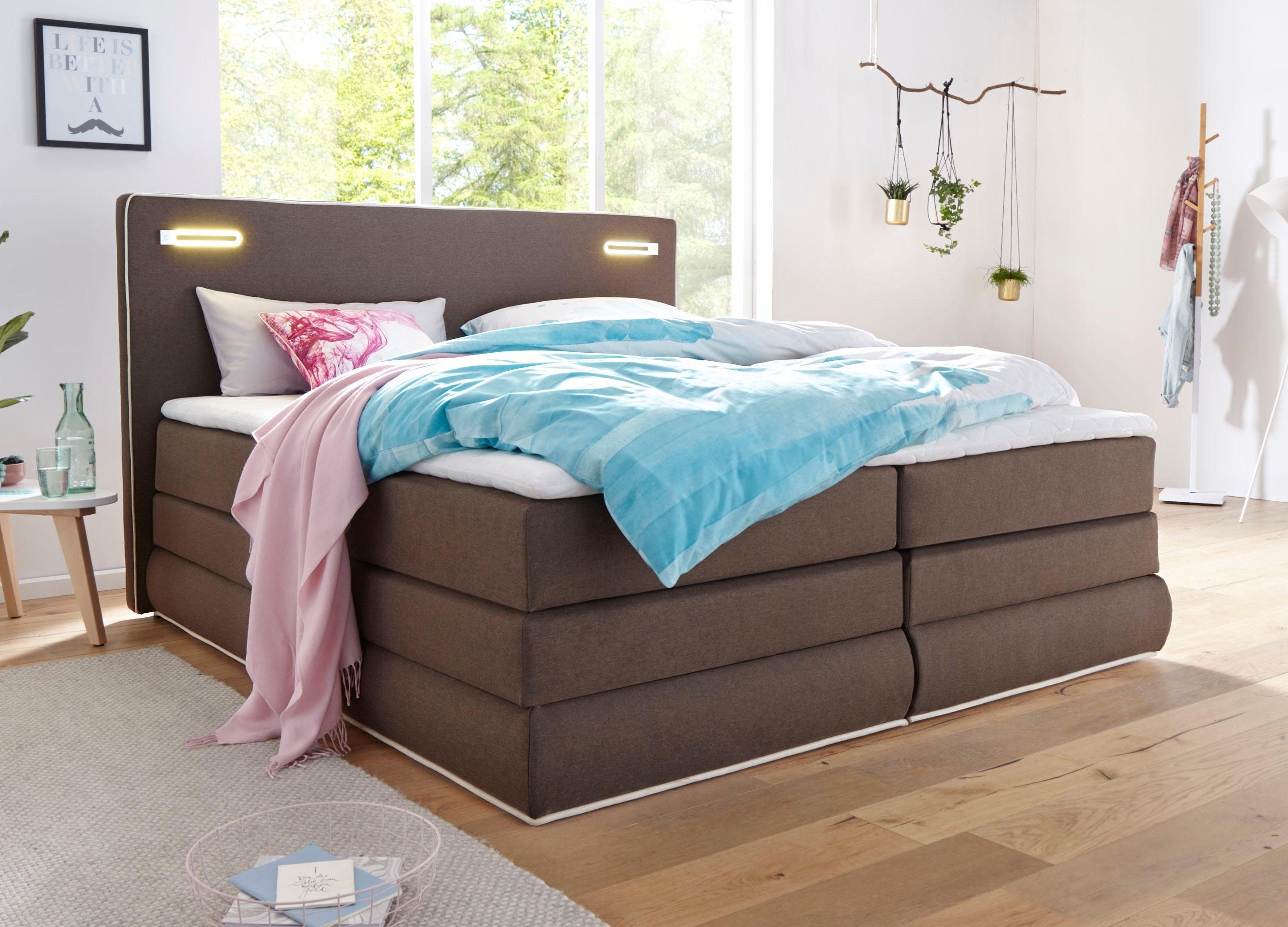 COLLECTION AB Boxspring Rubona met bedkist, ledverlichting en topmatras