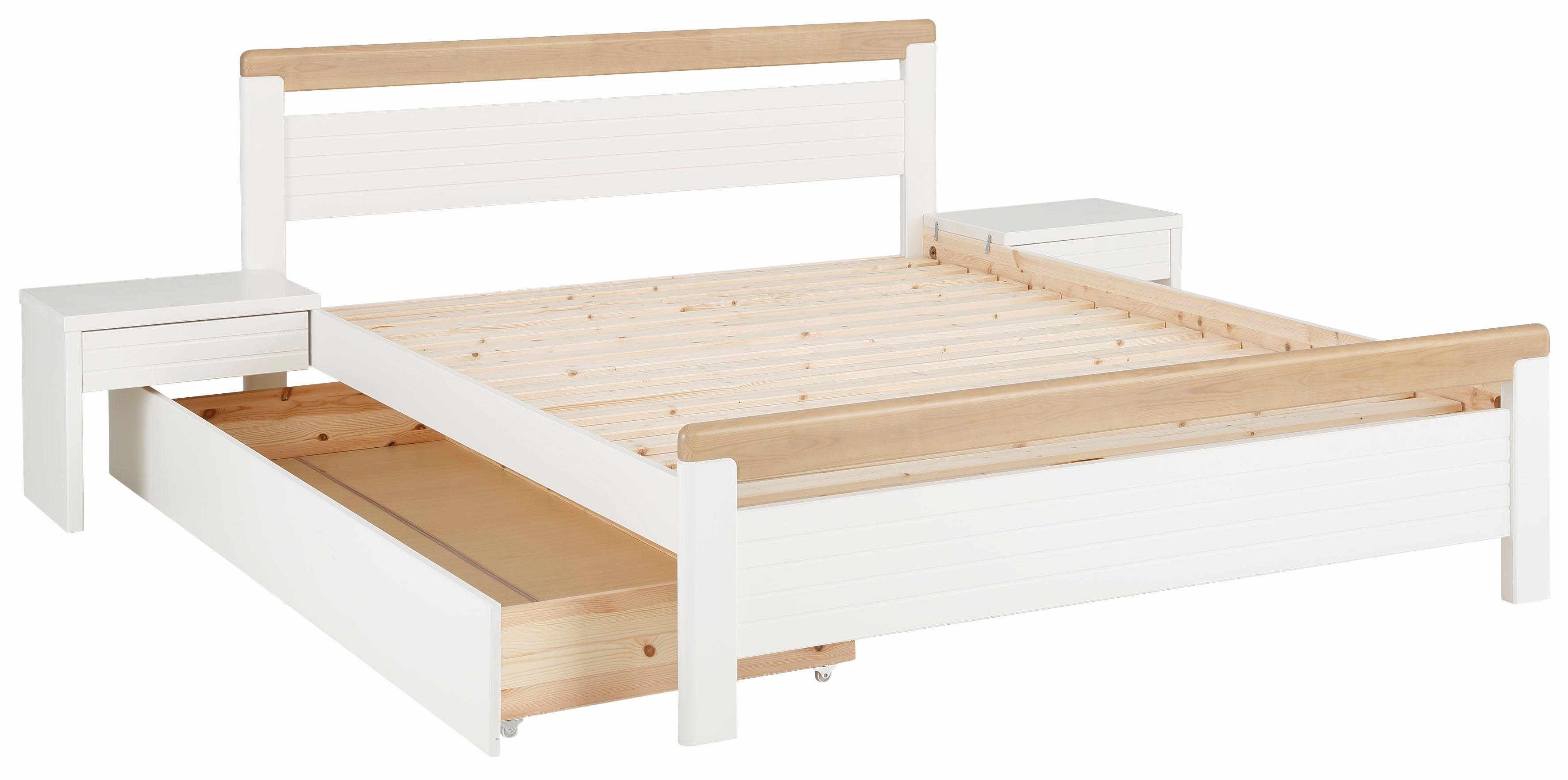 Home affaire Massief houten ledikant "CAPRE" in Scandinavische landhuisstijl in verschillende breedtes verkrijgbaar, gecertificeerd massief hout, latten look