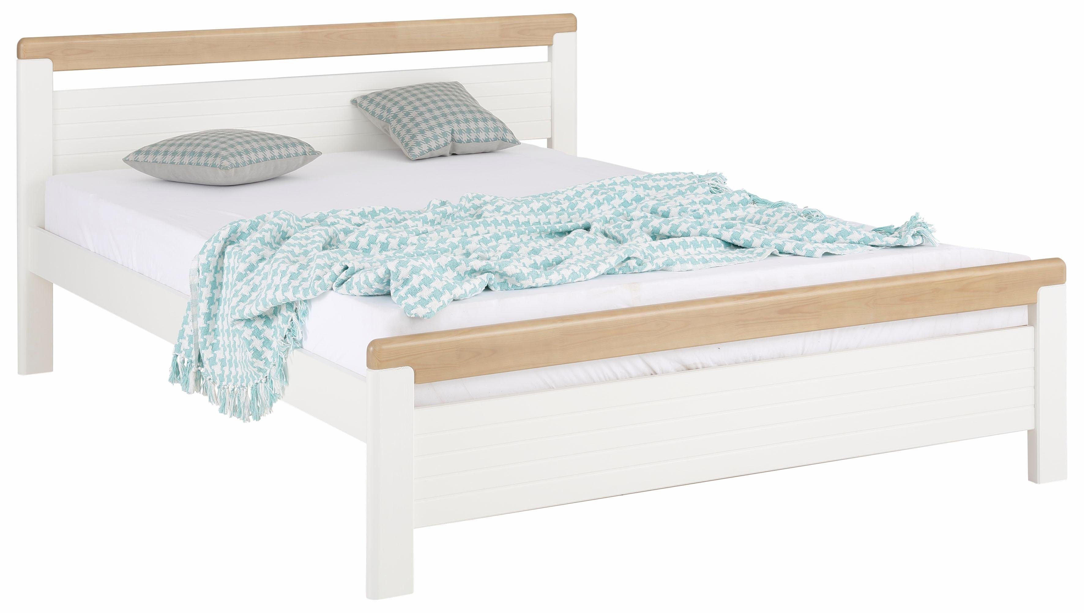 Home affaire Massief houten ledikant "CAPRE" in Scandinavische landhuisstijl in verschillende breedtes verkrijgbaar, gecertificeerd massief hout, latten look