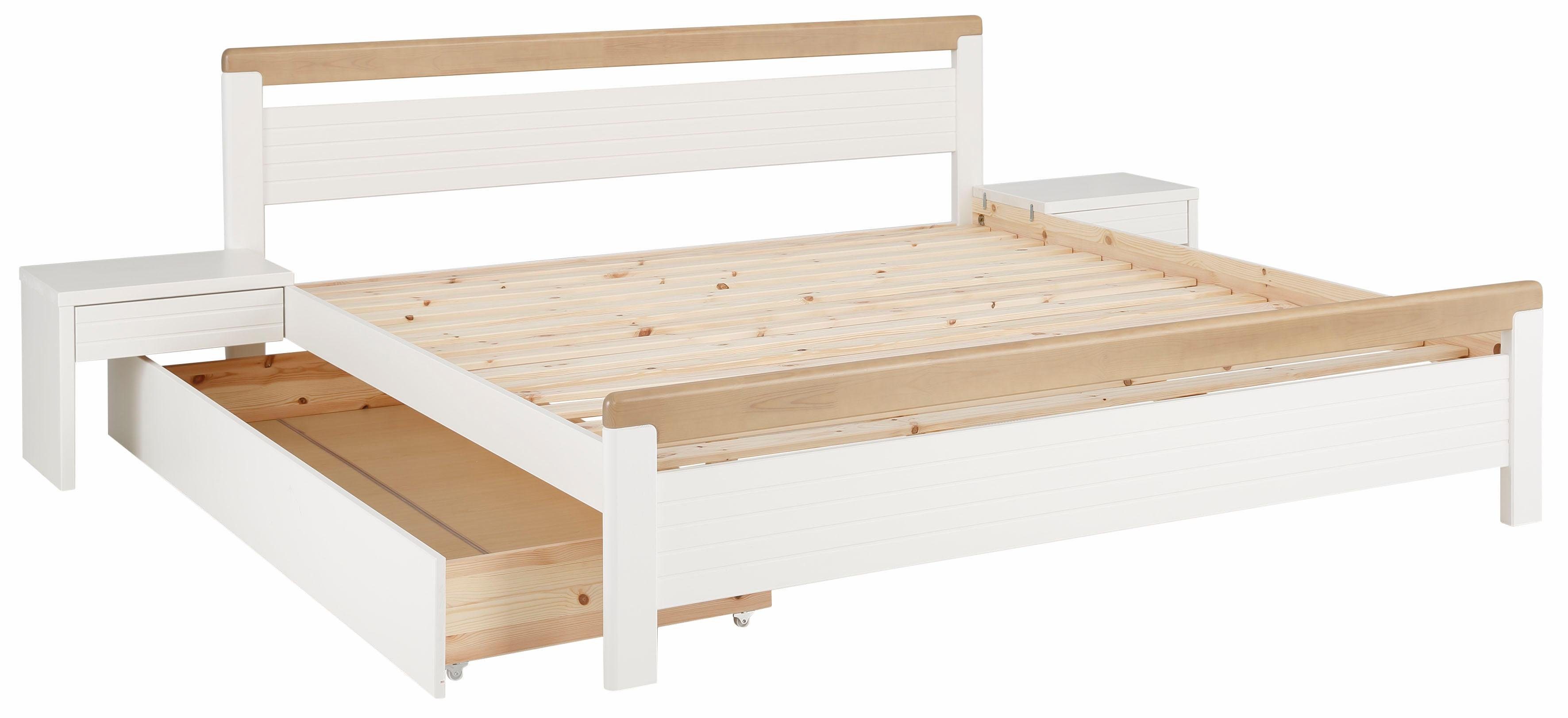 Home affaire Massief houten ledikant "CAPRE" in Scandinavische landhuisstijl in verschillende breedtes verkrijgbaar, gecertificeerd massief hout, latten look