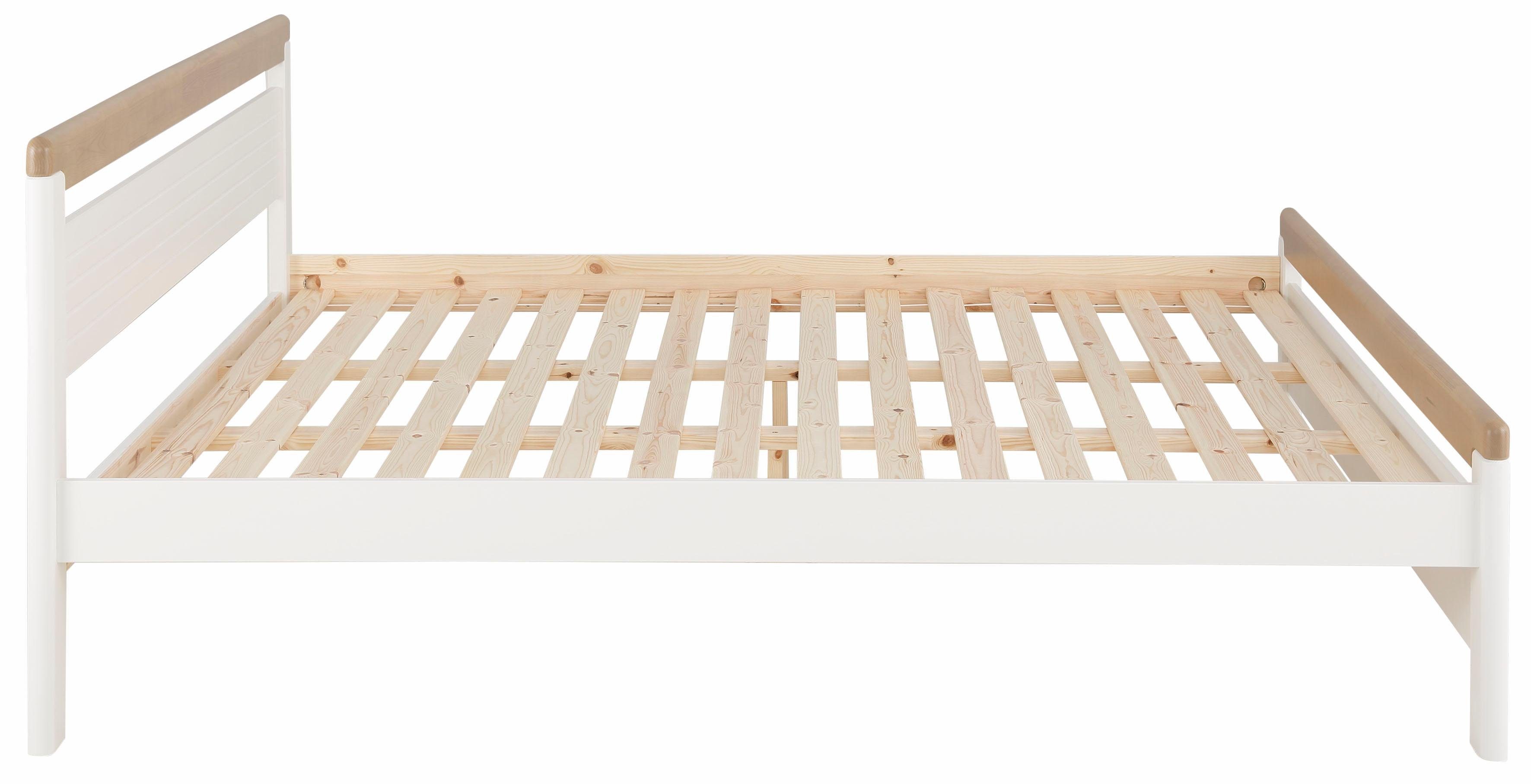 Home affaire Massief houten ledikant "CAPRE" in Scandinavische landhuisstijl in verschillende breedtes verkrijgbaar, gecertificeerd massief hout, latten look