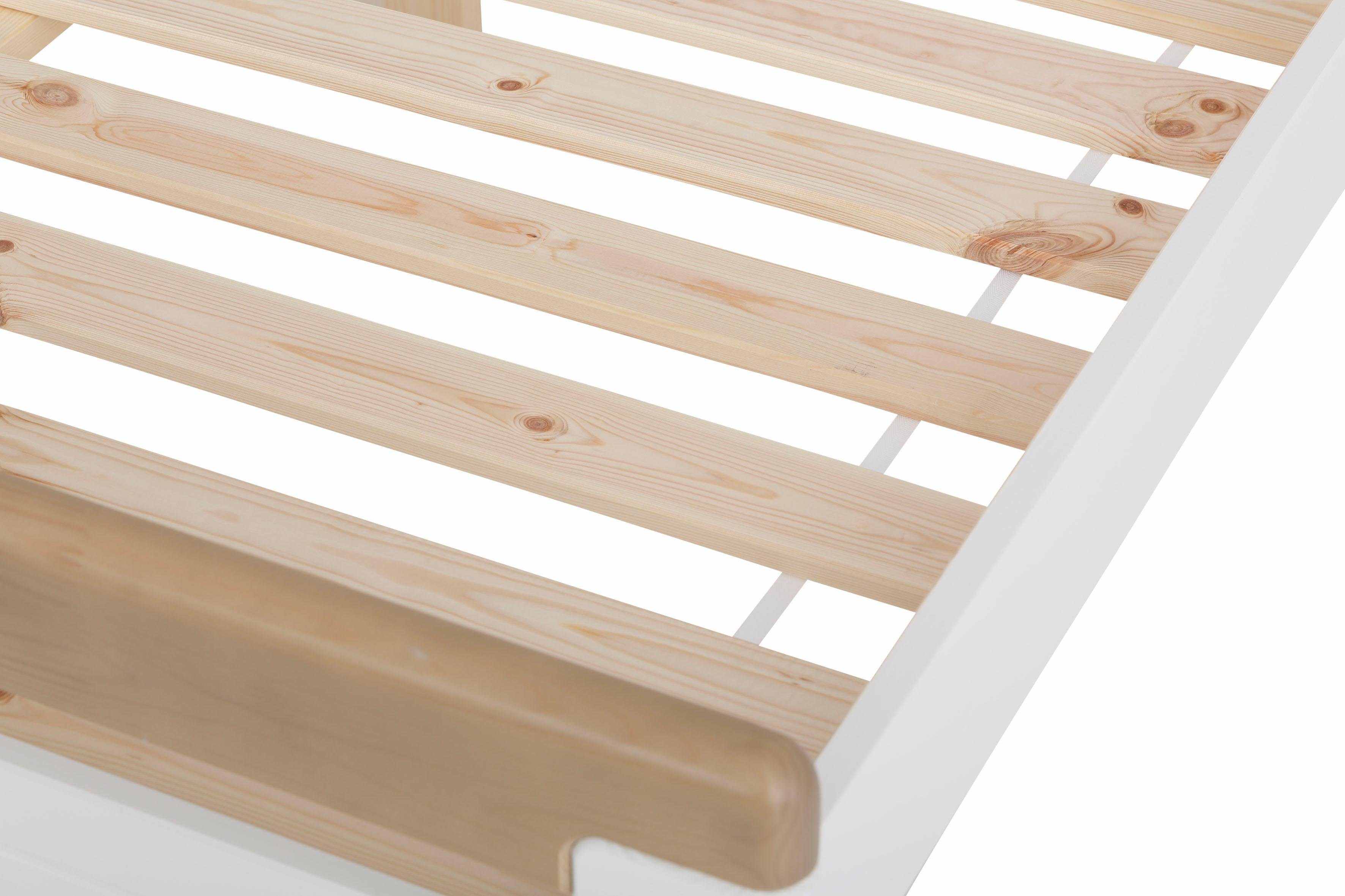 Home affaire Massief houten ledikant "CAPRE" in Scandinavische landhuisstijl in verschillende breedtes verkrijgbaar, gecertificeerd massief hout, latten look