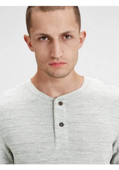 Jack & Jones Grandad gemêleerd T-shirt met lange mouwen Jack & Jones Grandad gemêleerd T-shirt met lange mouwen