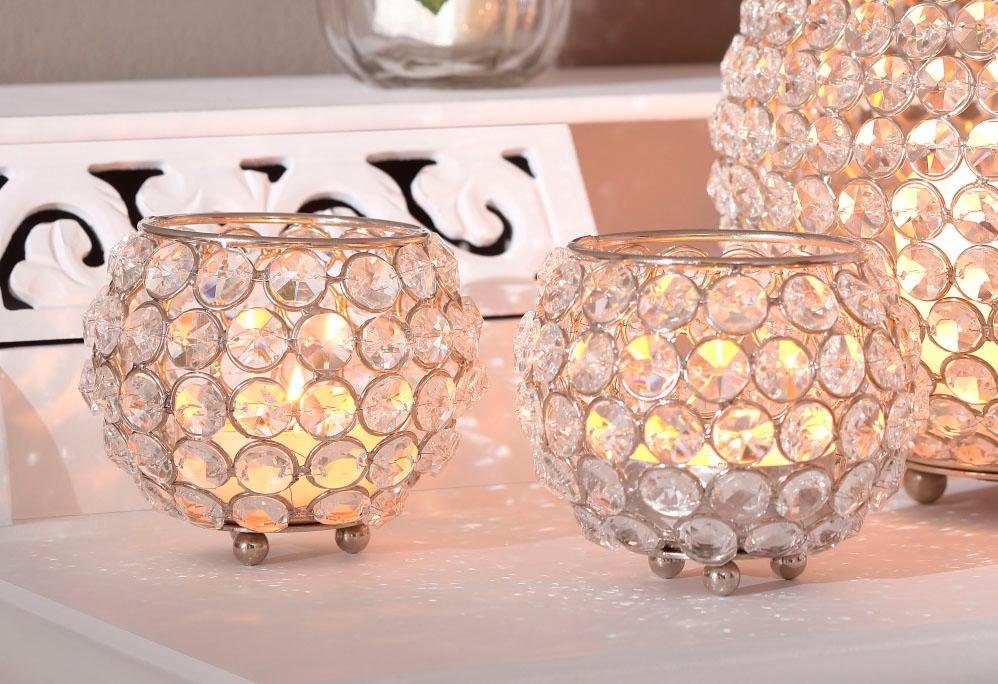 Home affaire Waxinelichthouder Kristal (set, 2 stuks)
